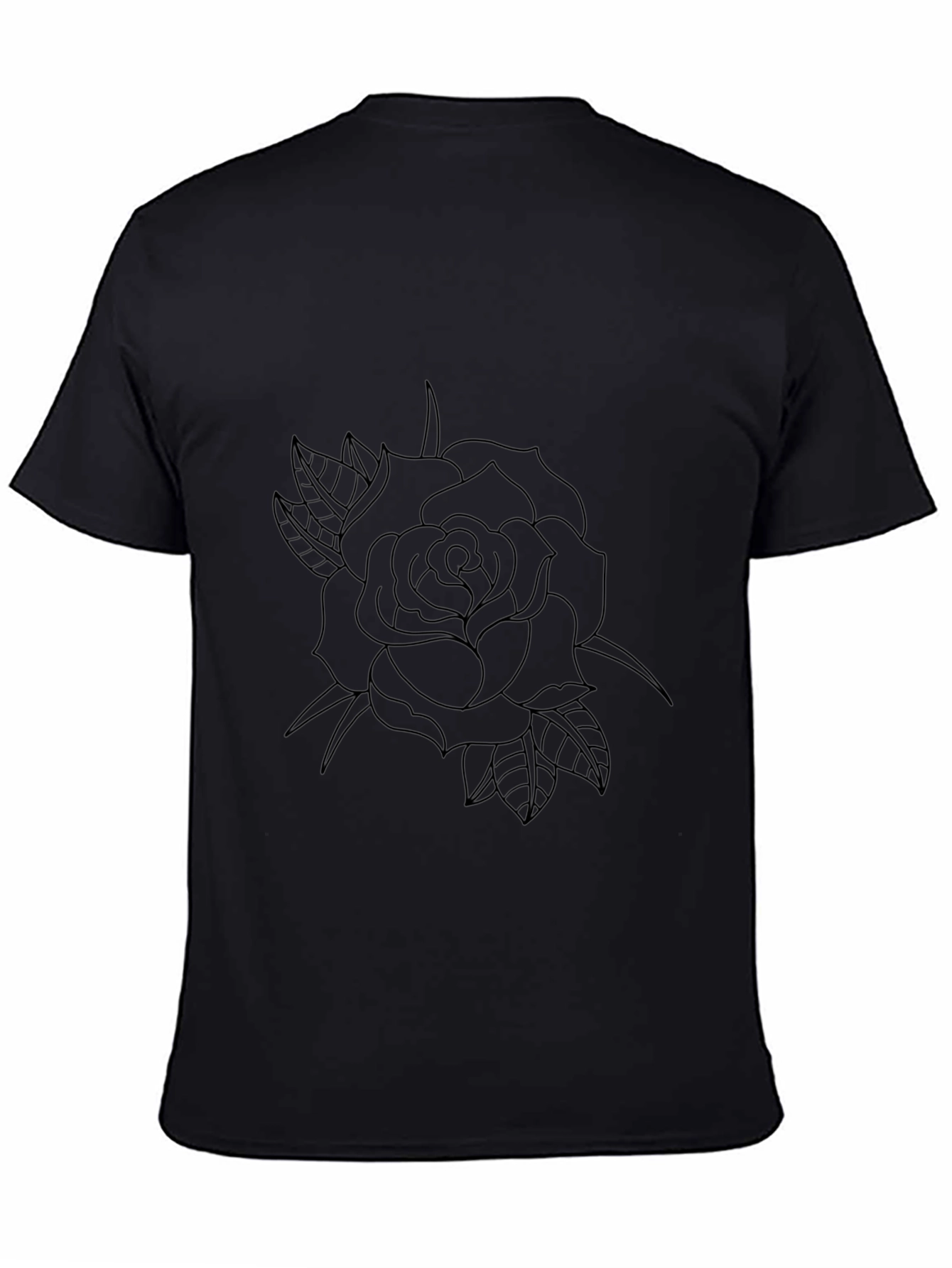 Black Rose Outline Graphic Tee