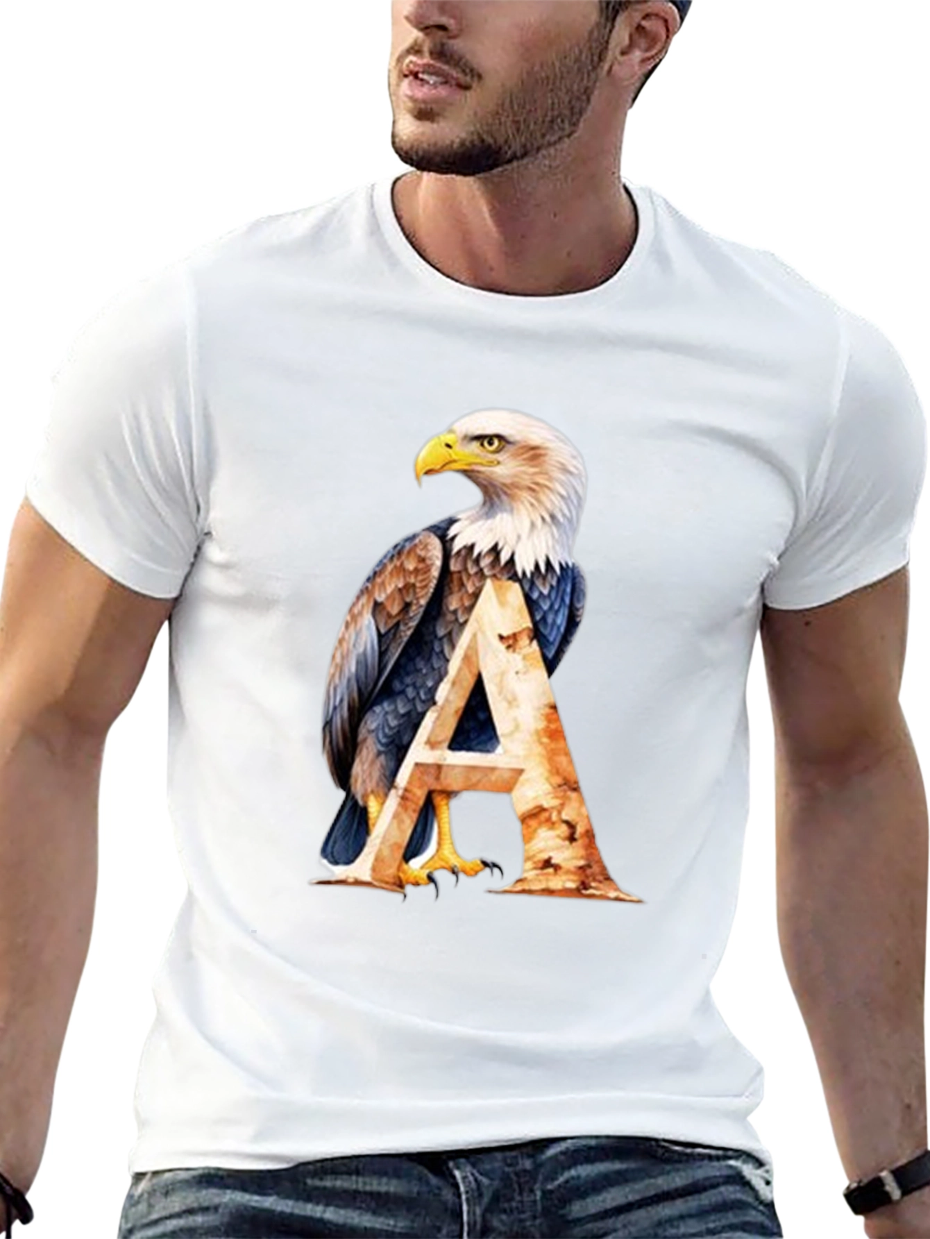 Eagle A Graphic Print Black T-Shirt