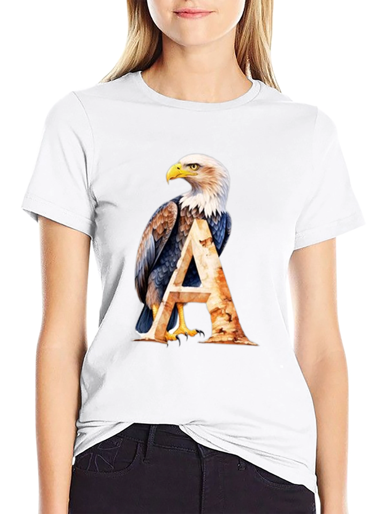 Eagle A Graphic Print Black T-Shirt