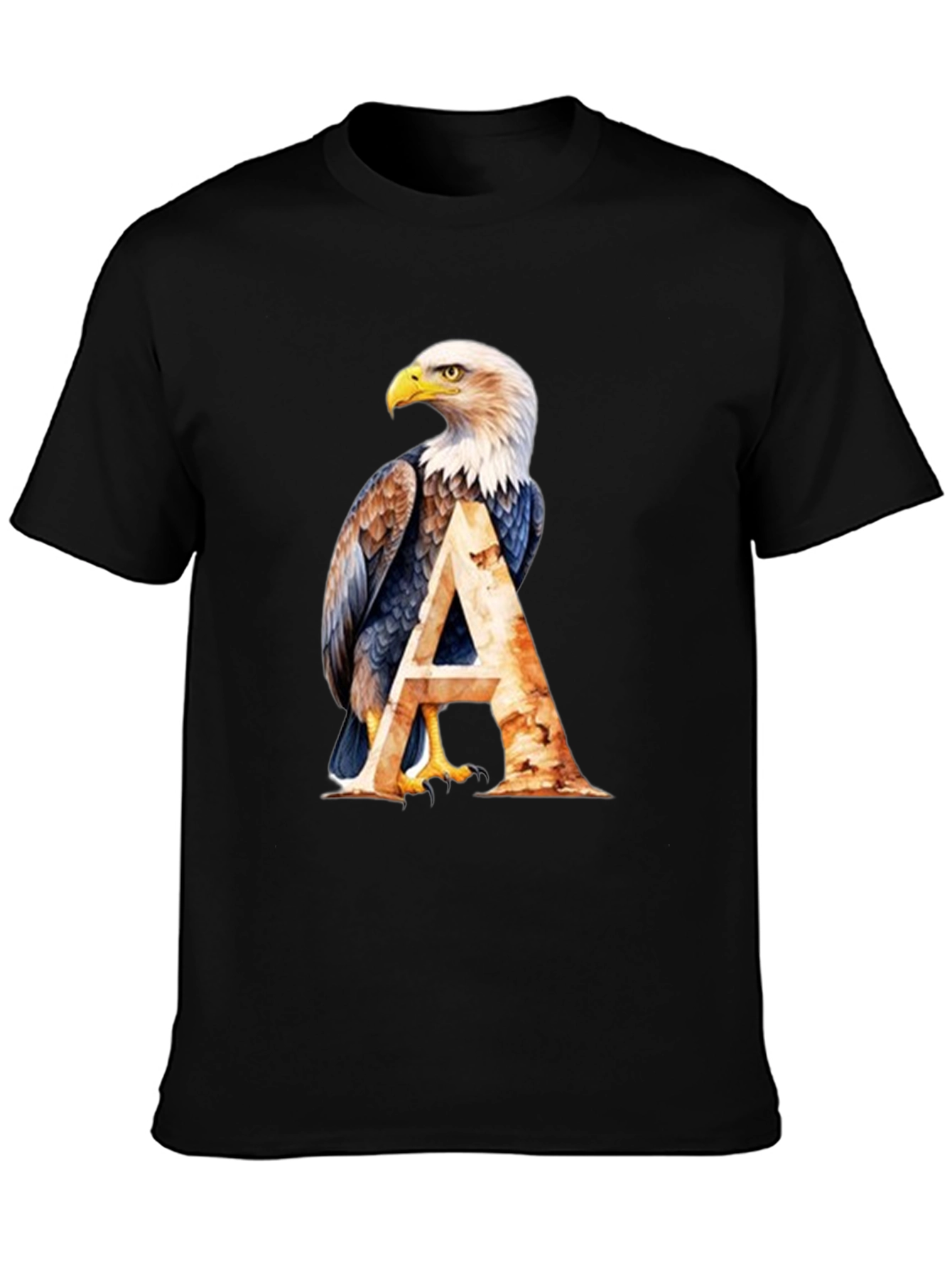 Eagle A Graphic Print Black T-Shirt