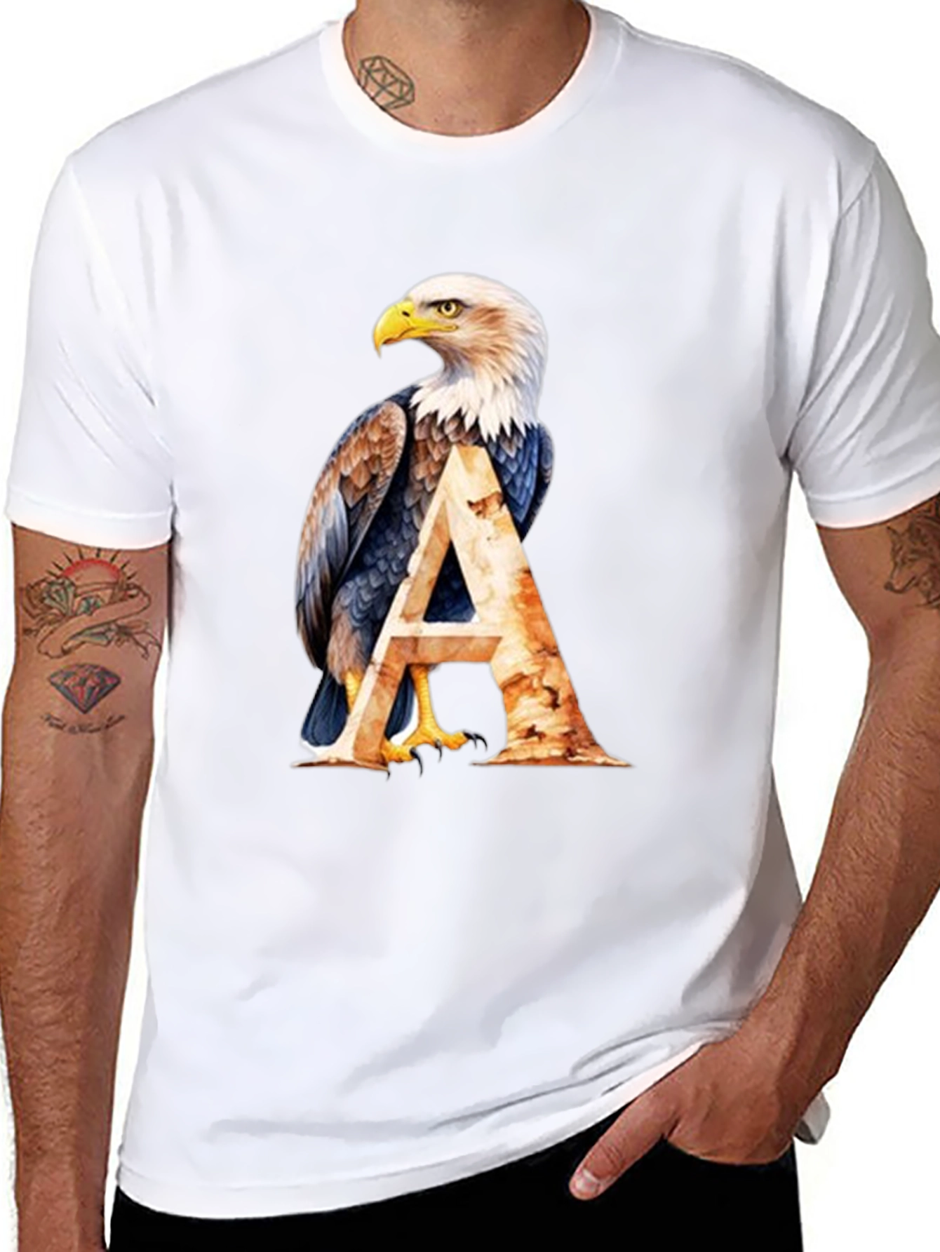Eagle A Graphic Print Black T-Shirt