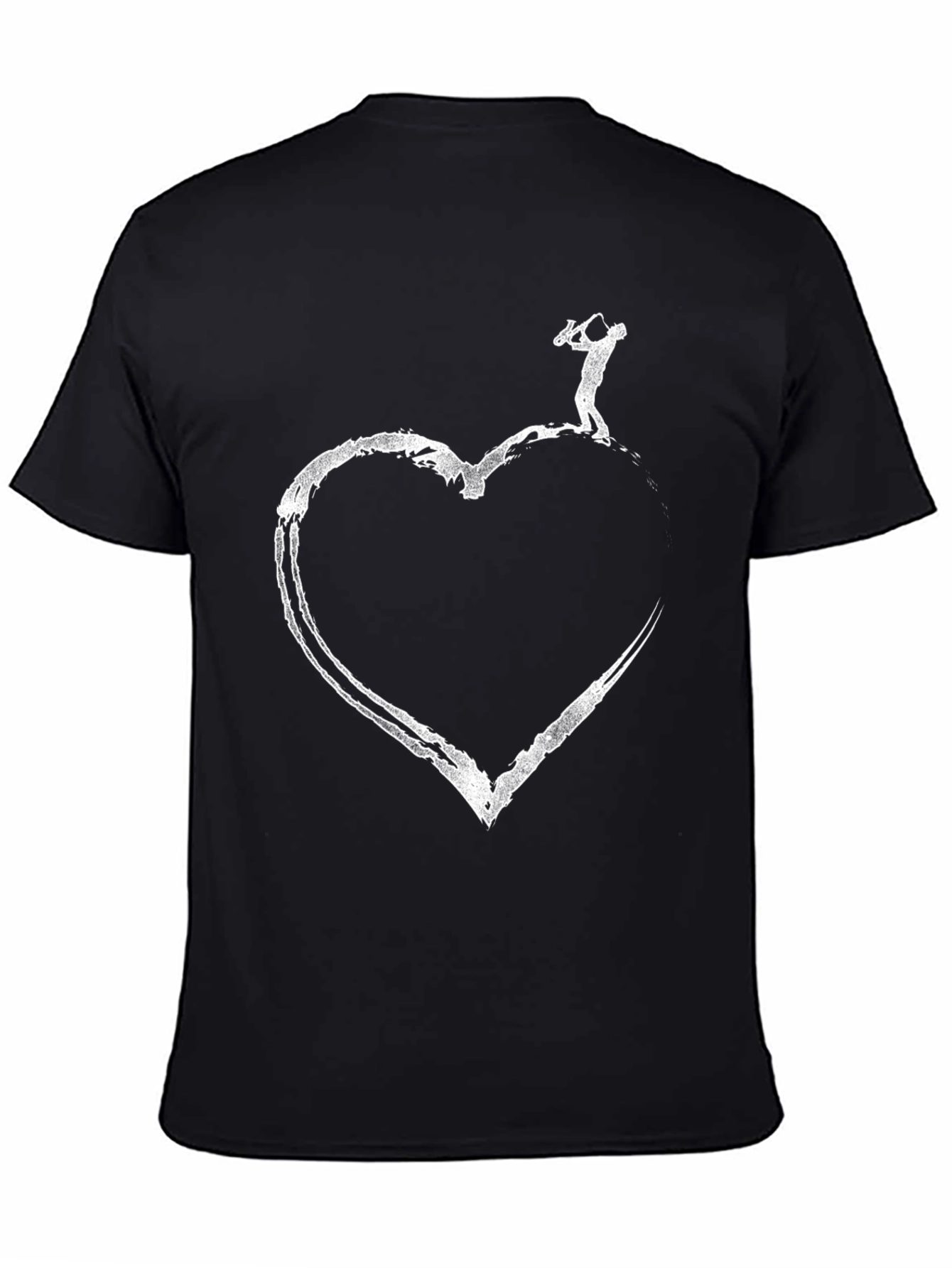 Saxophone Heart Graphic T-Shirt