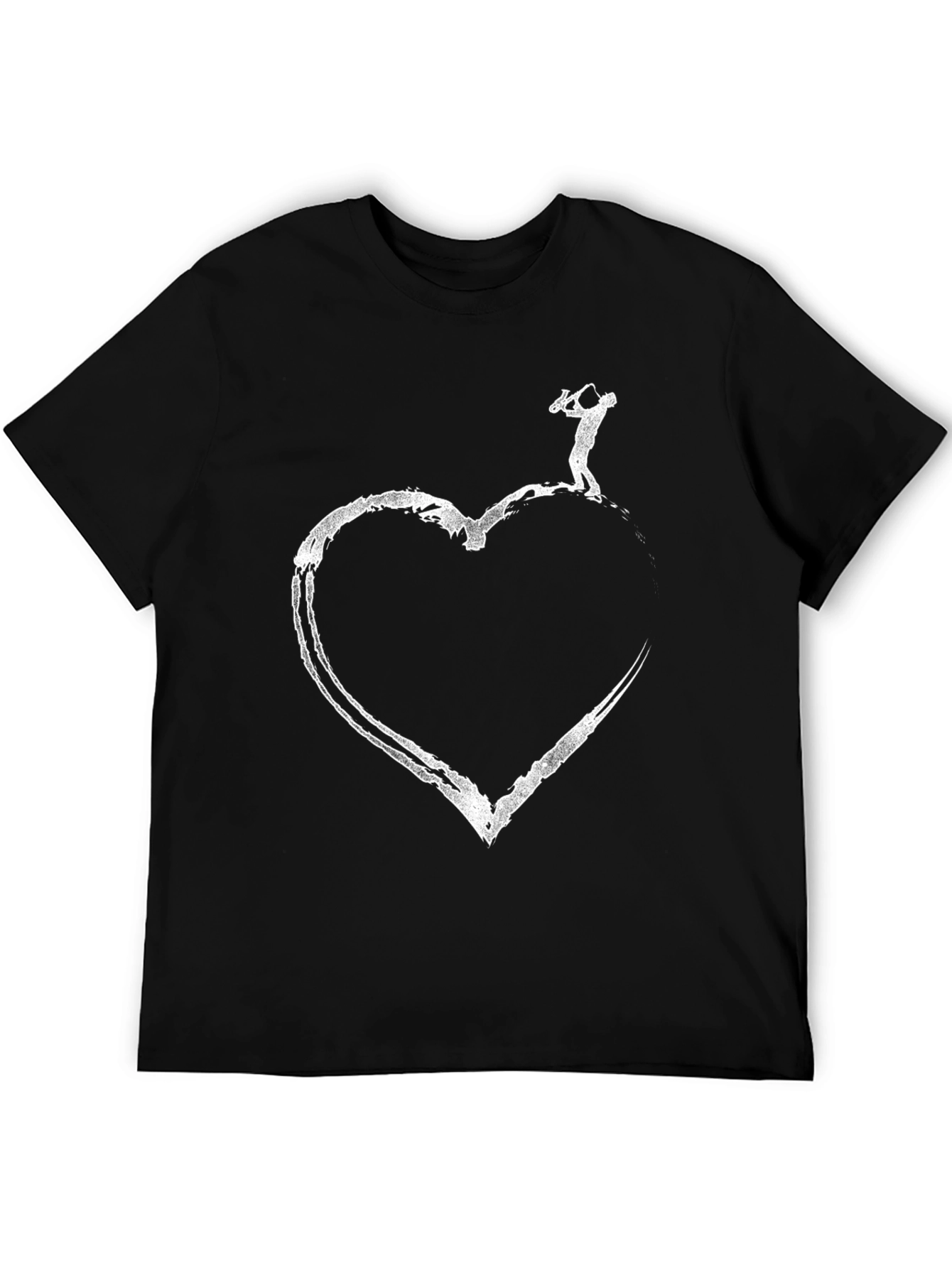 Saxophone Heart Graphic T-Shirt