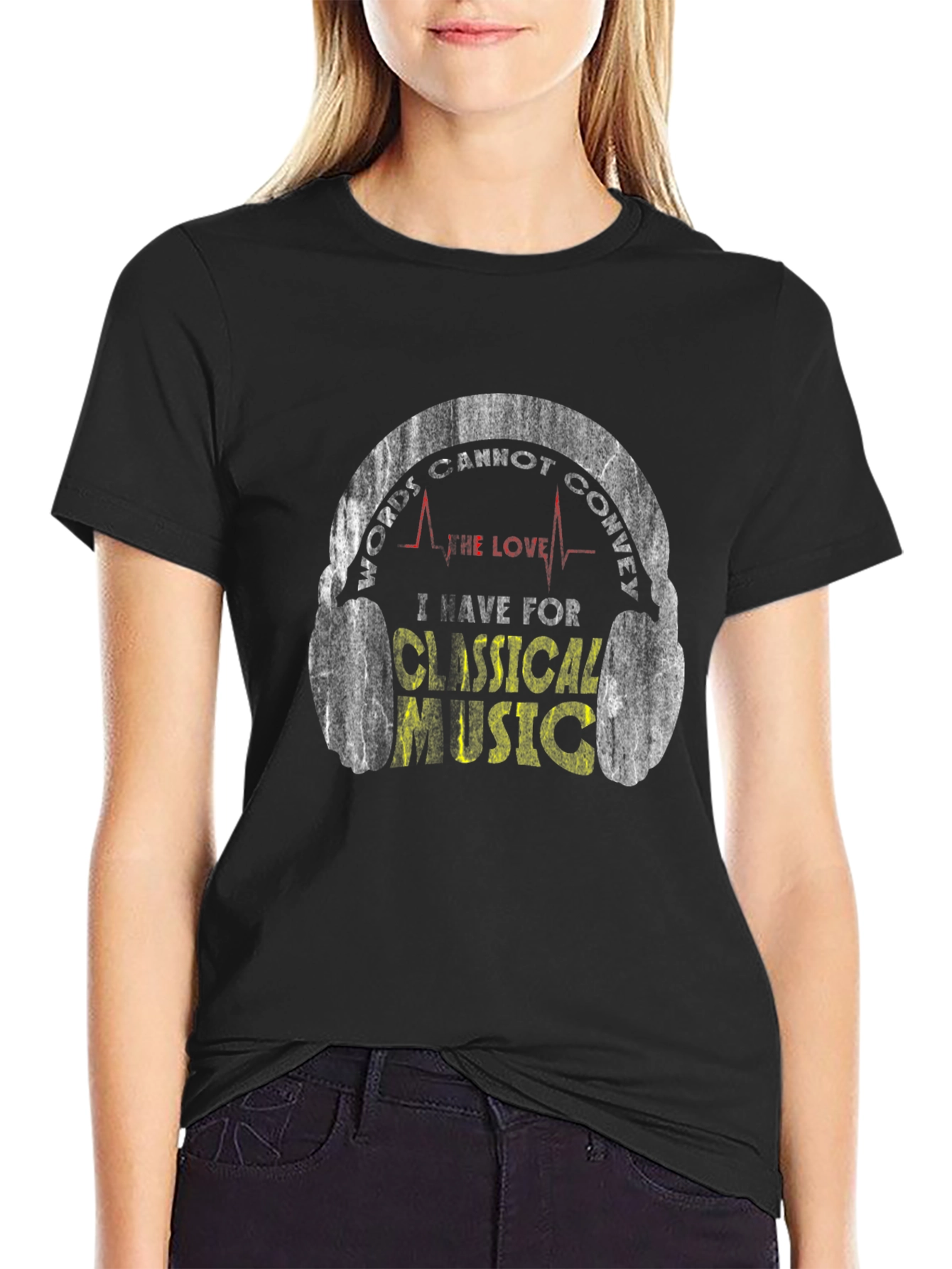 Classical Music Lover Graphic Tee - Headphones Design