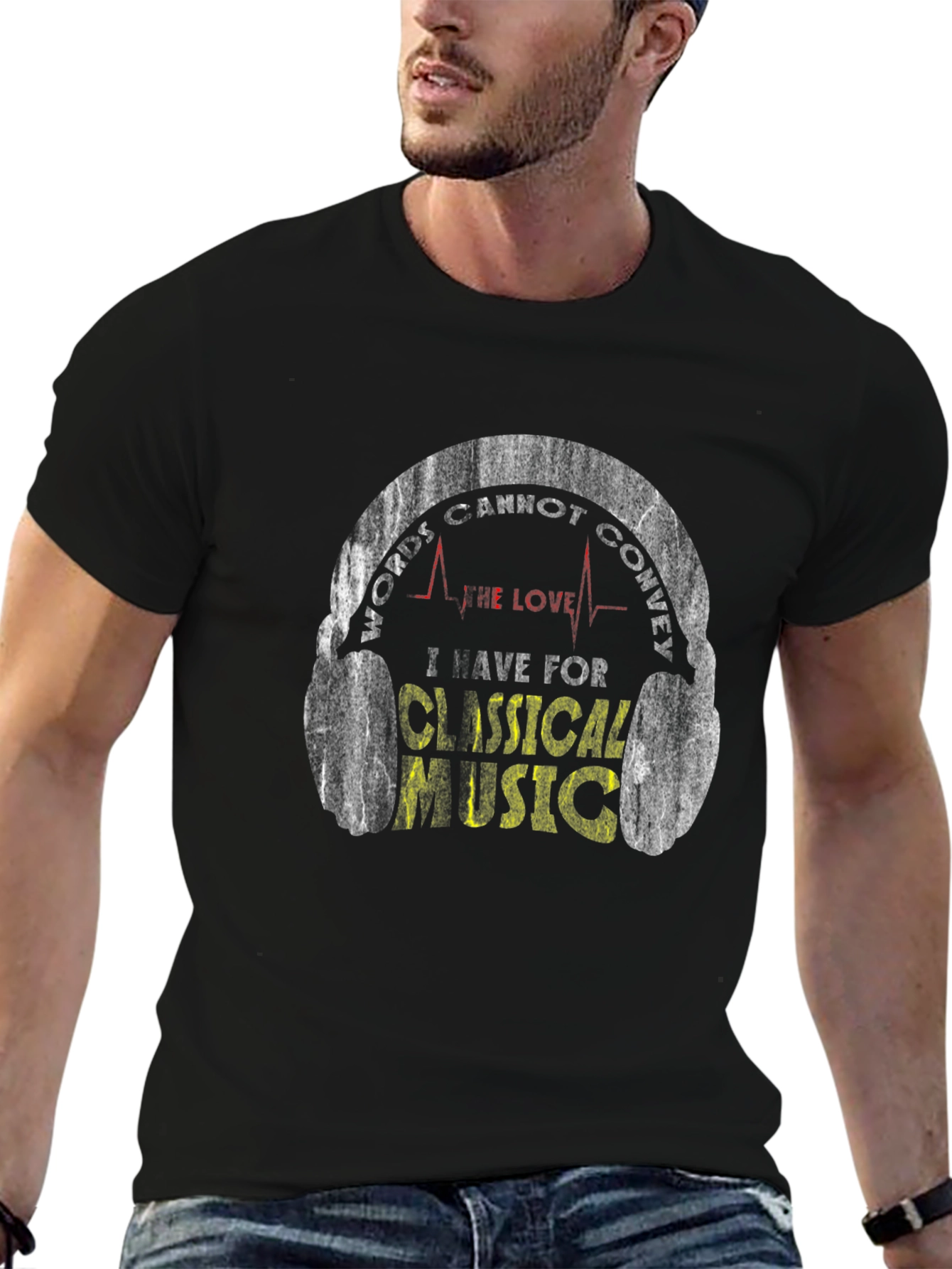 Classical Music Lover Graphic Tee - Headphones Design