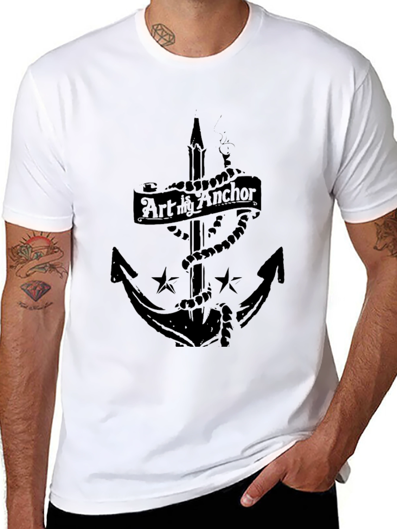 Art My Anchor Black Graphic Tee