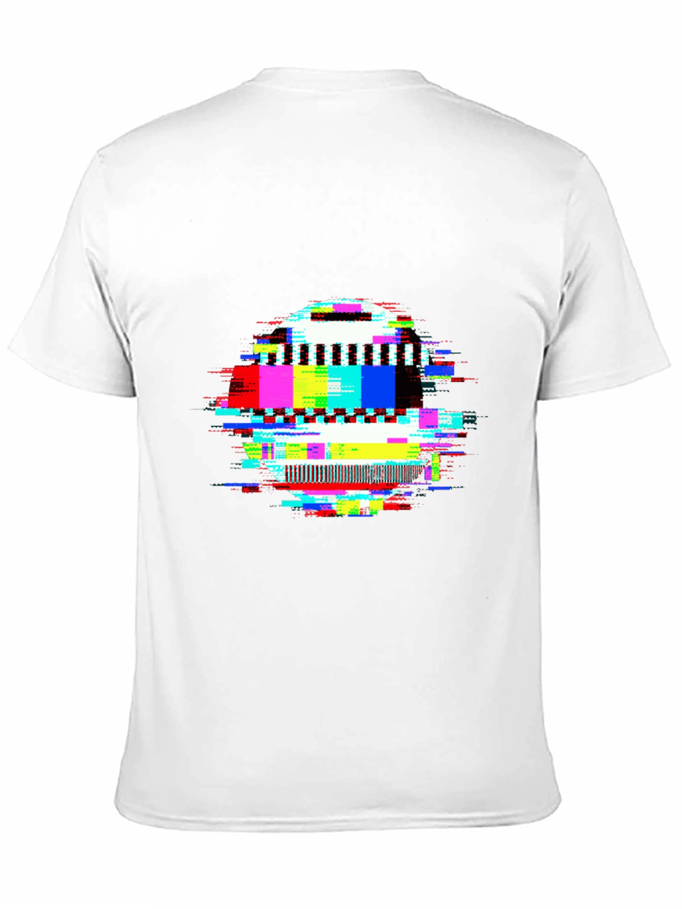 Glitch Art Black T-Shirt - Unique Graphic Tee