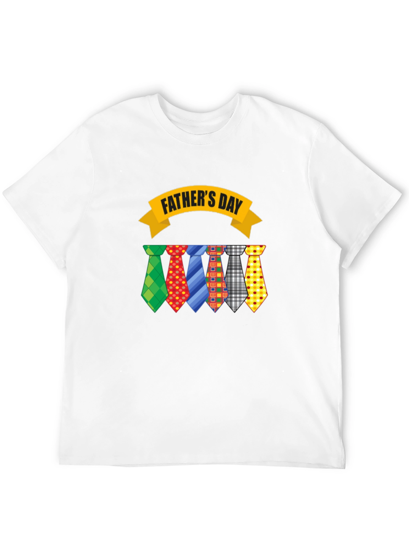 Fathers Day Ties Graphic Tee - Black Cotton