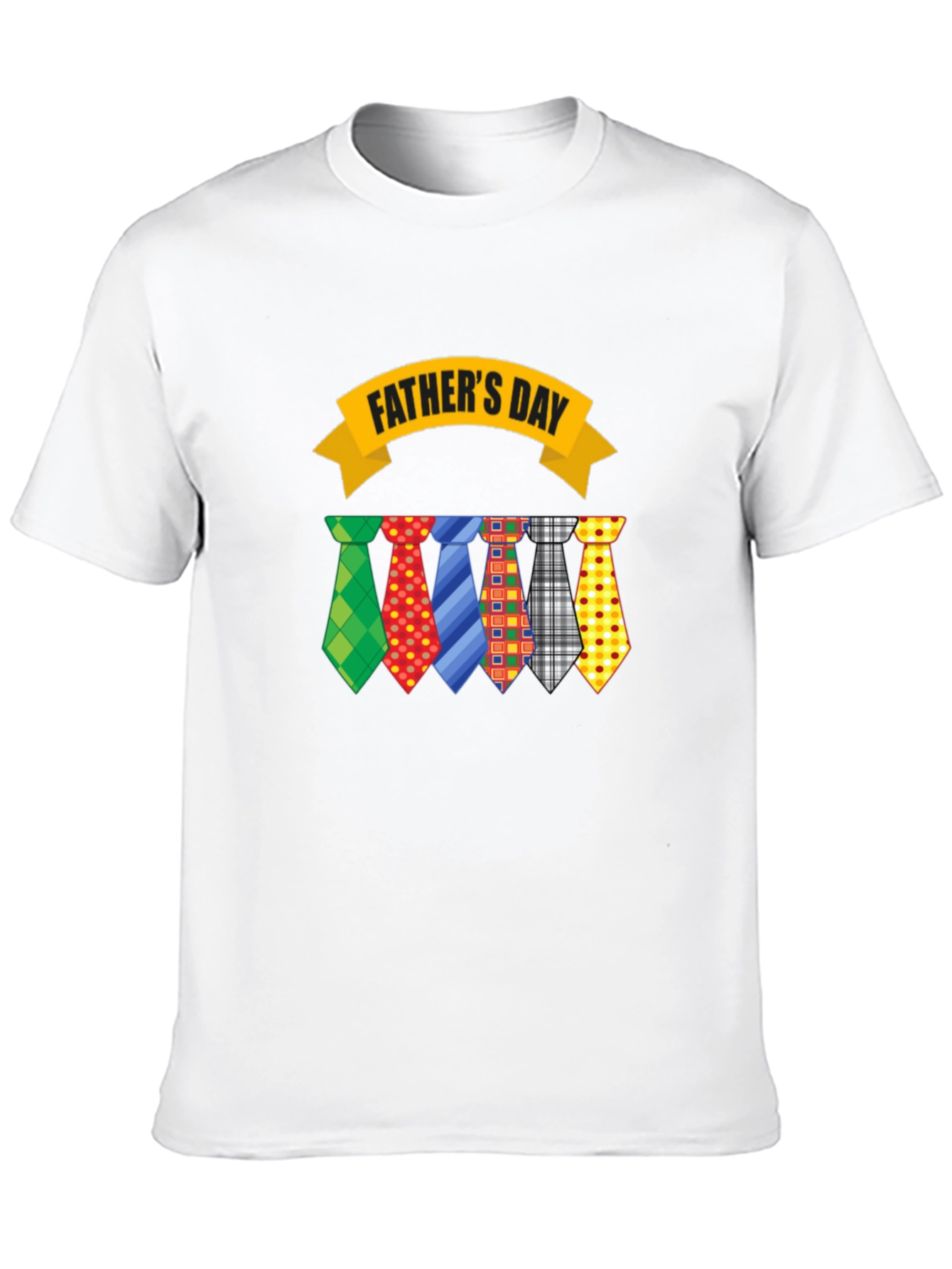 Fathers Day Ties Graphic Tee - Black Cotton