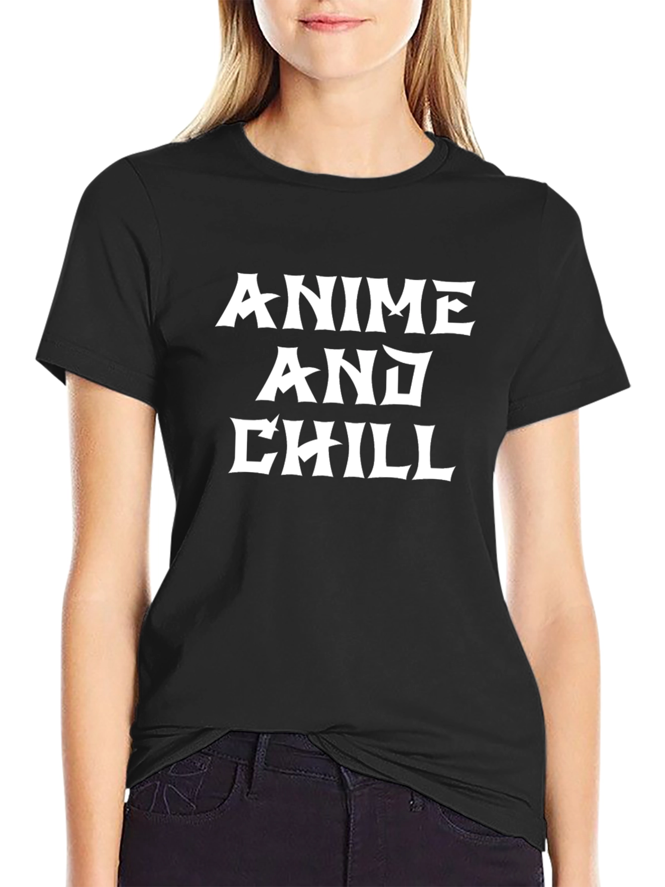 Anime and Chill Graphic Tee - Stylish Black T-Shirt