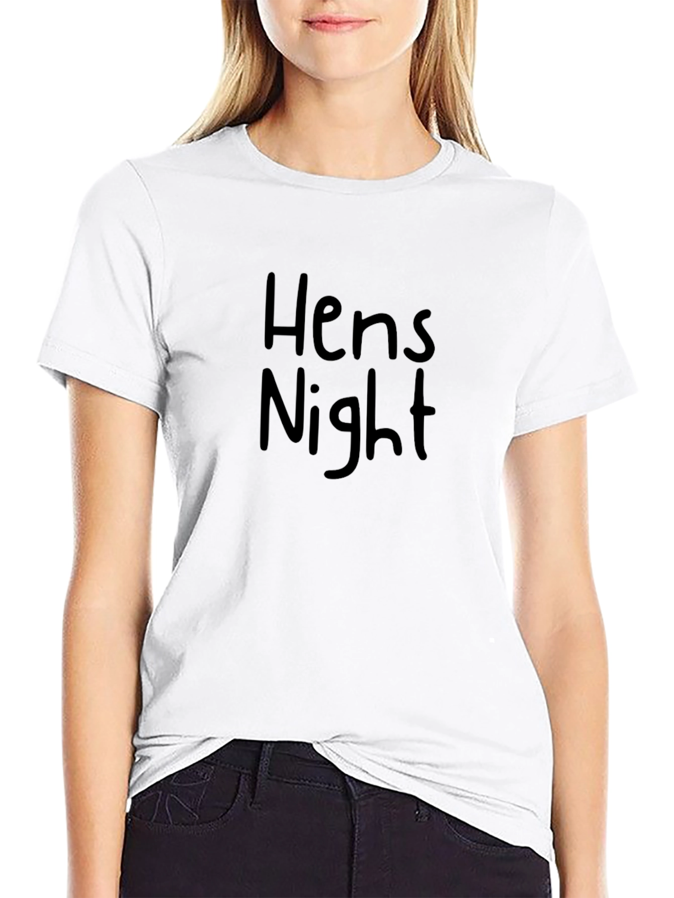 Hens Night T-Shirt - Black Crew Neck Tee