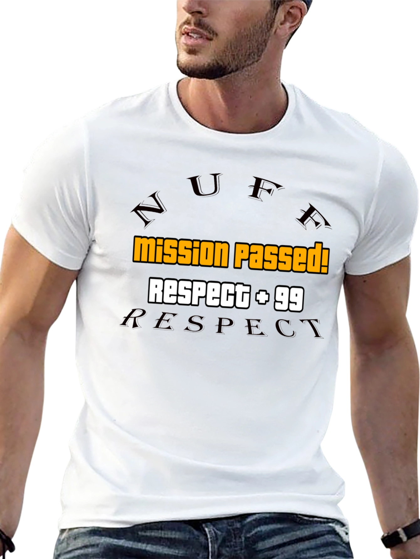 Mission Passed! Respect +99 Black Graphic Tee