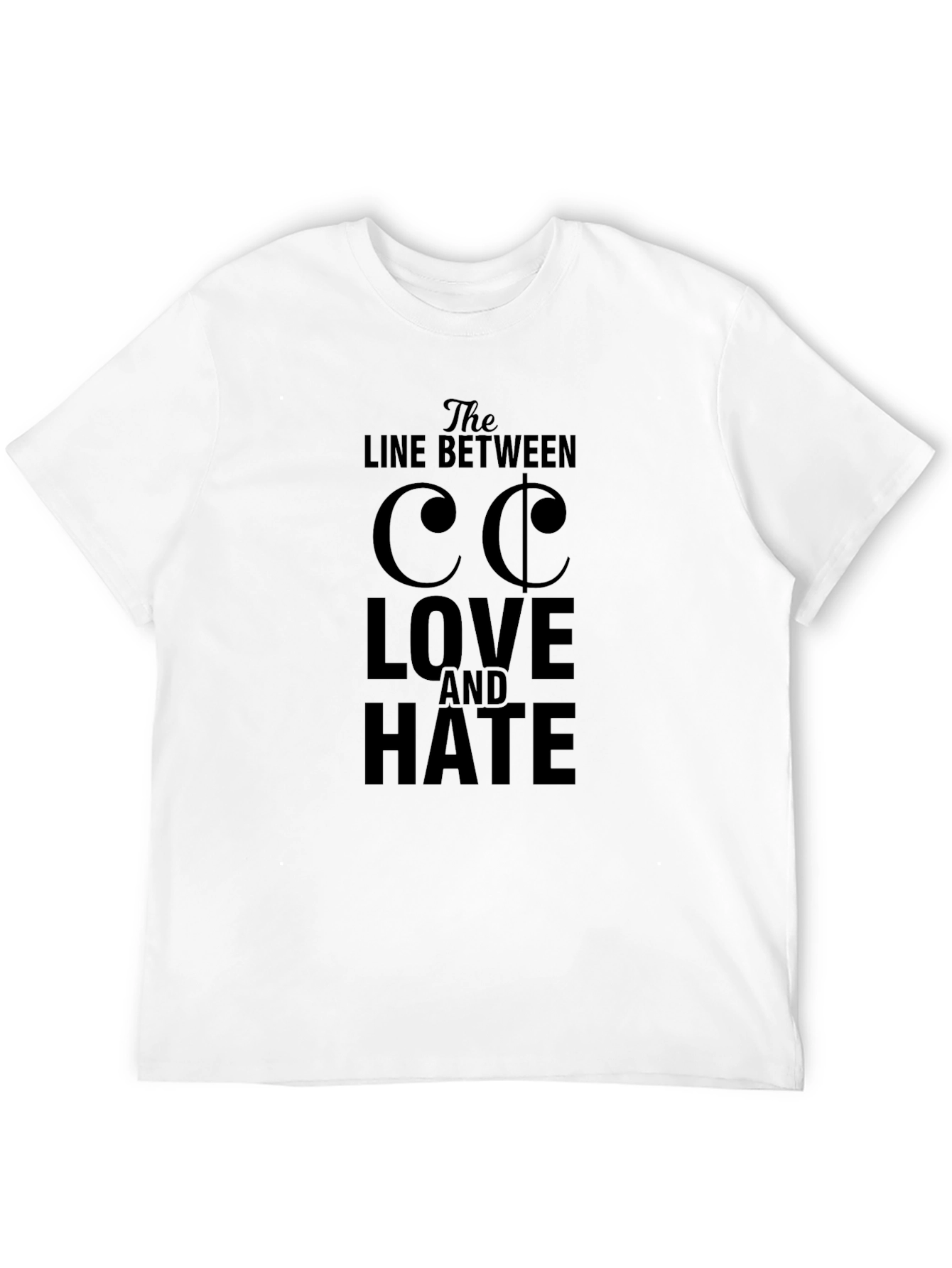 The Line Between Love and Hate Graphic T-Shirt