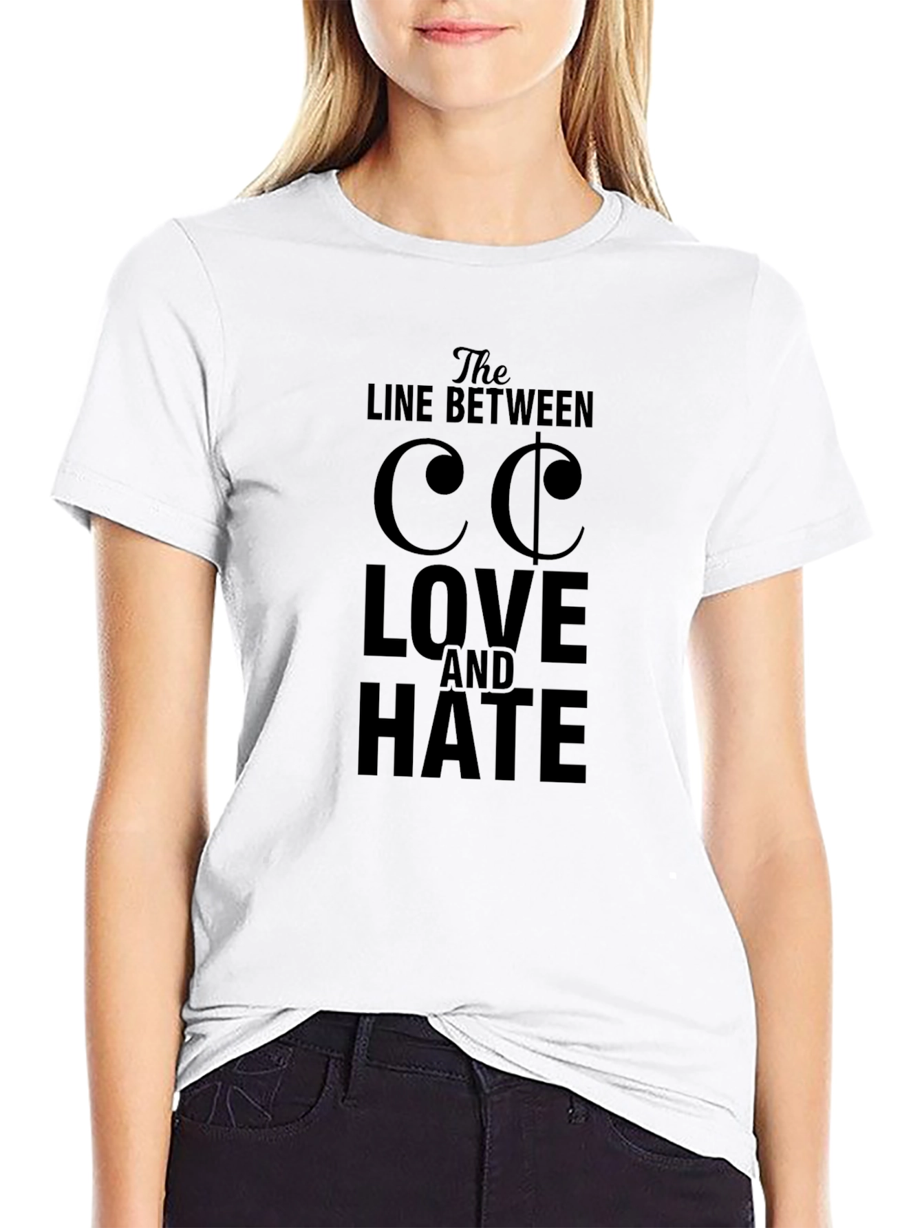 The Line Between Love and Hate Graphic T-Shirt