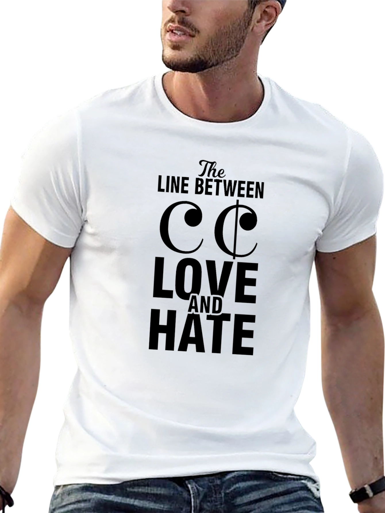 The Line Between Love and Hate Graphic T-Shirt