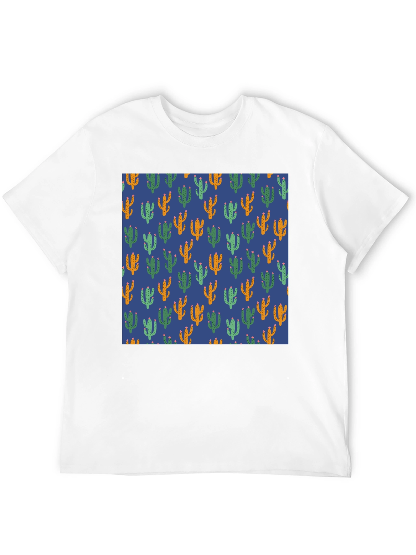 Cactus Print Tee - Stylish Mens Black T-Shirt