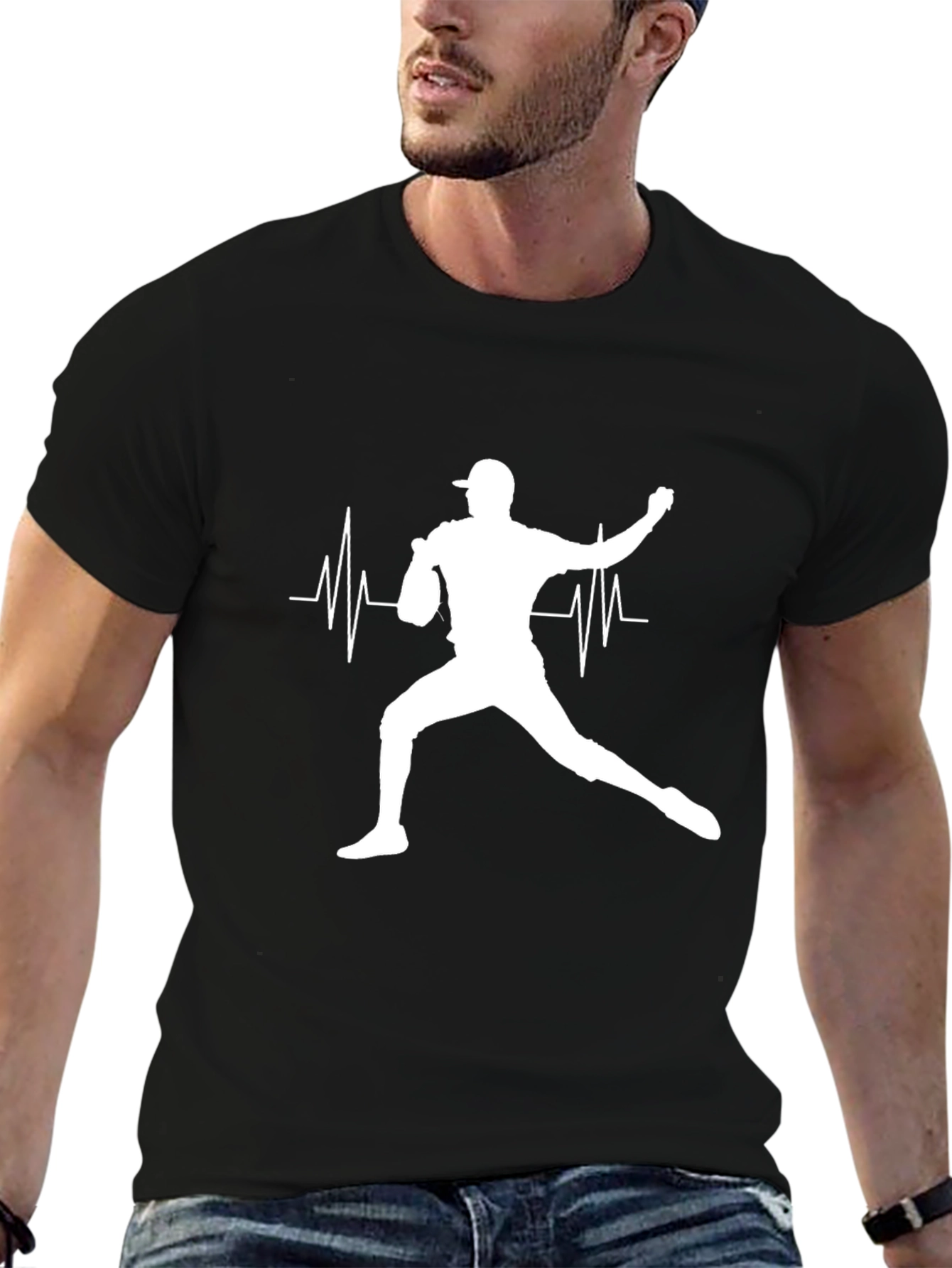 Baseball Pitcher Heartbeat T-Shirt