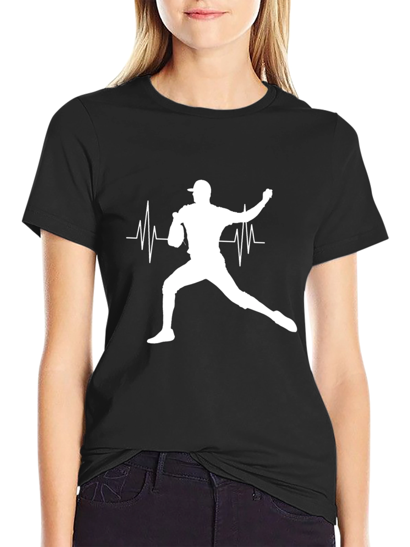 Baseball Pitcher Heartbeat T-Shirt
