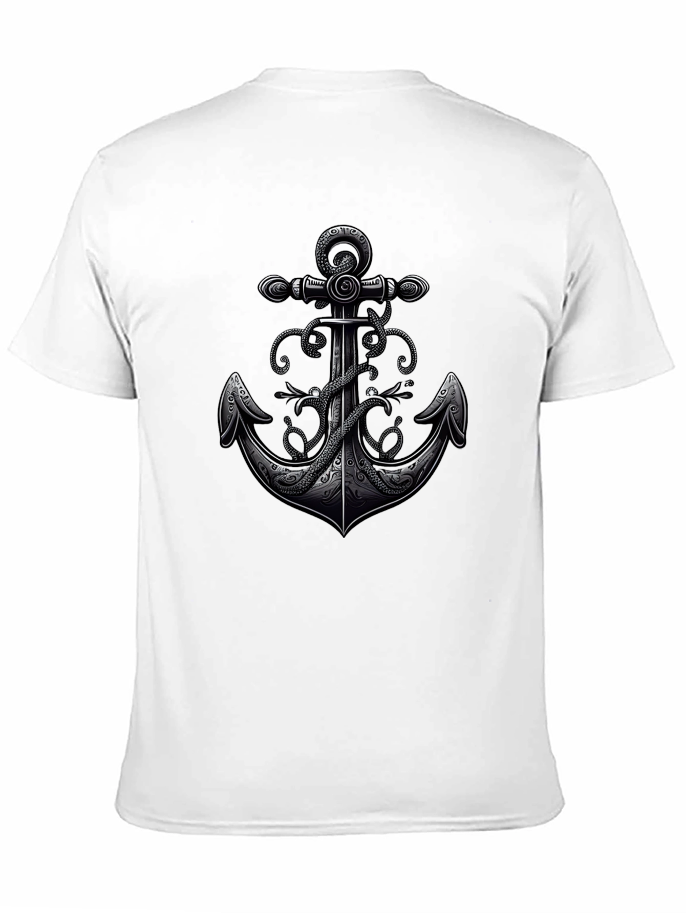 Anchor & Octopus Graphic Tee - Black Cotton