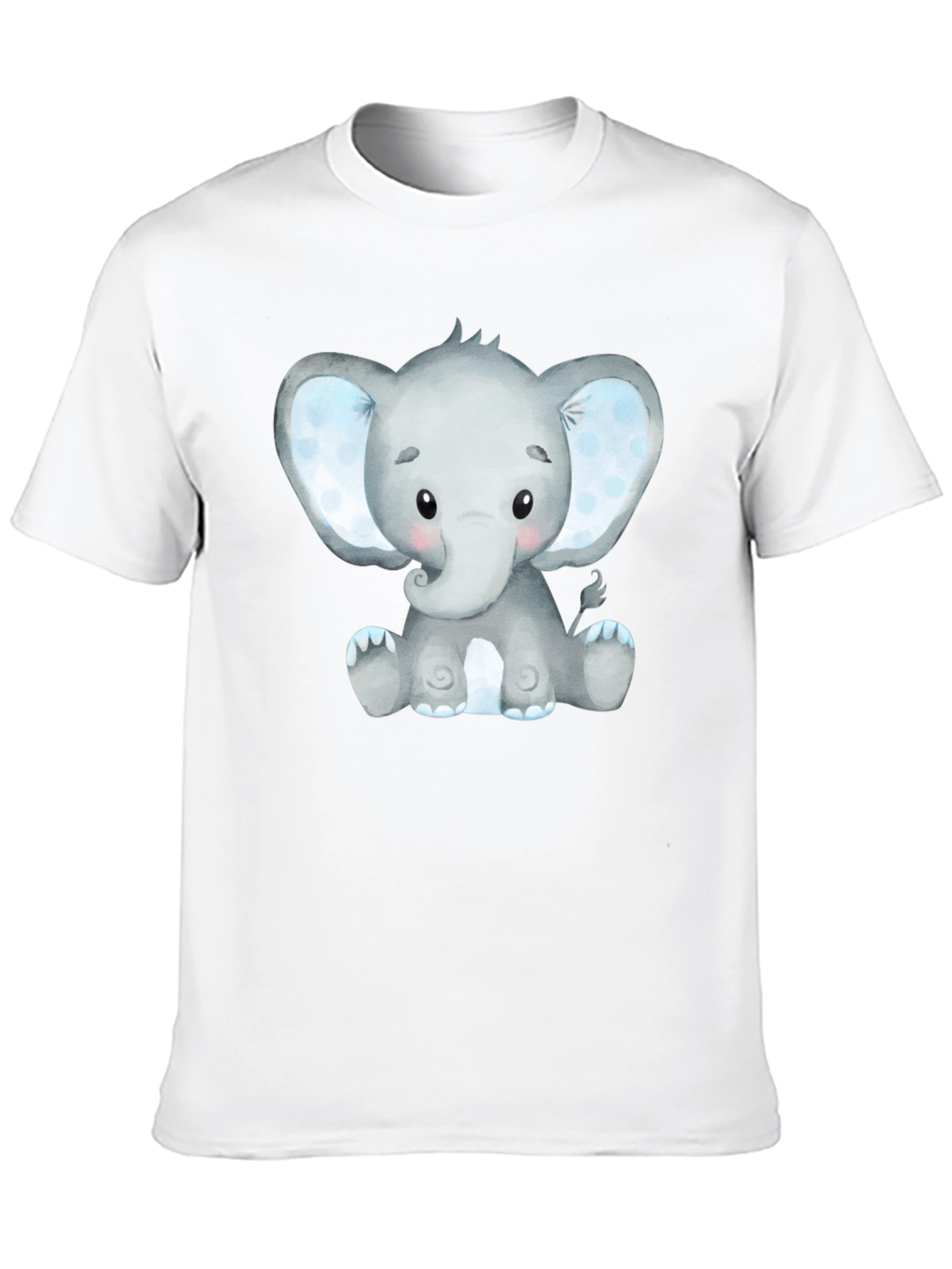 Cute Elephant Graphic T-Shirt - Black