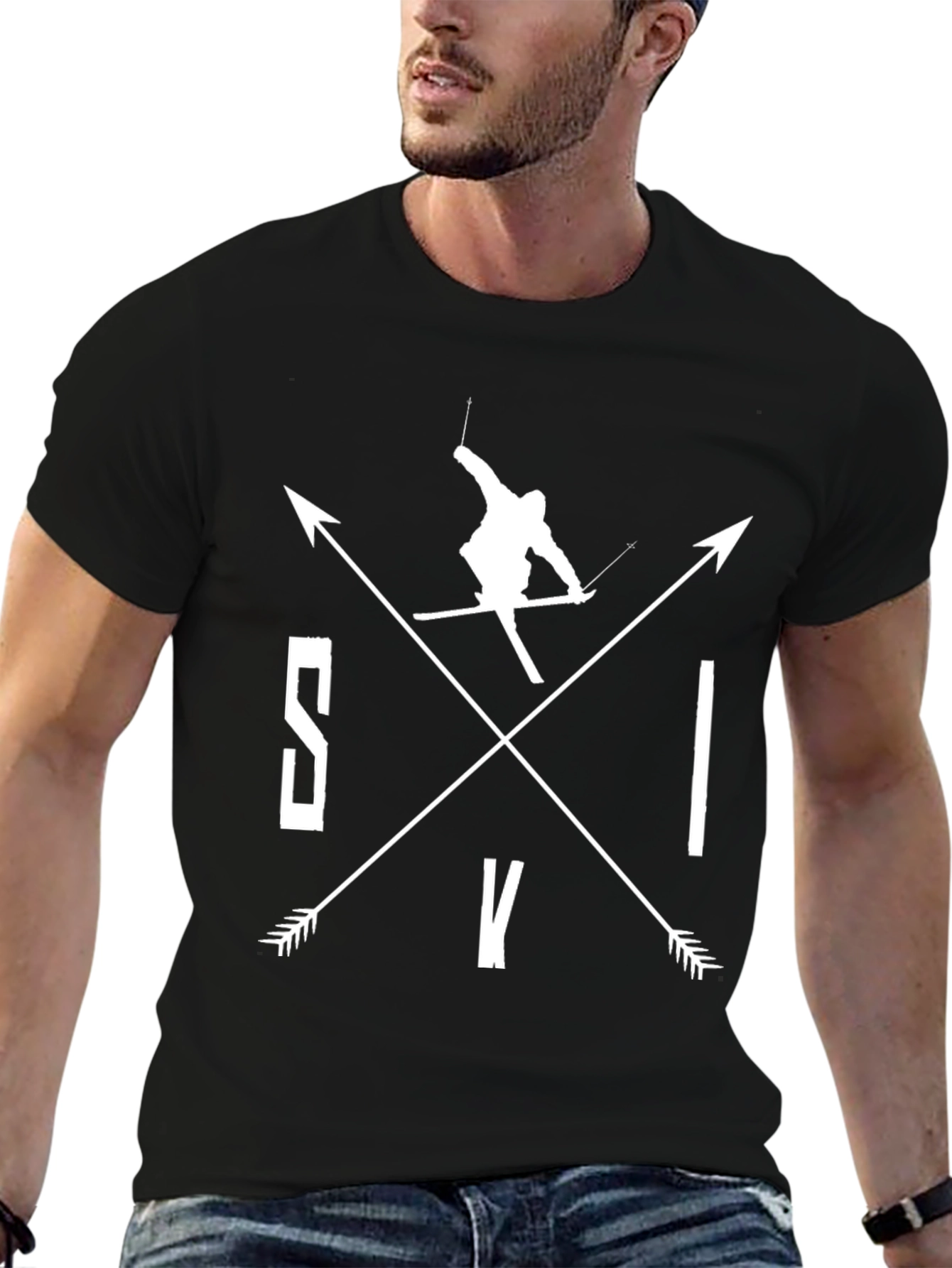Ski Arrows Black T-Shirt
