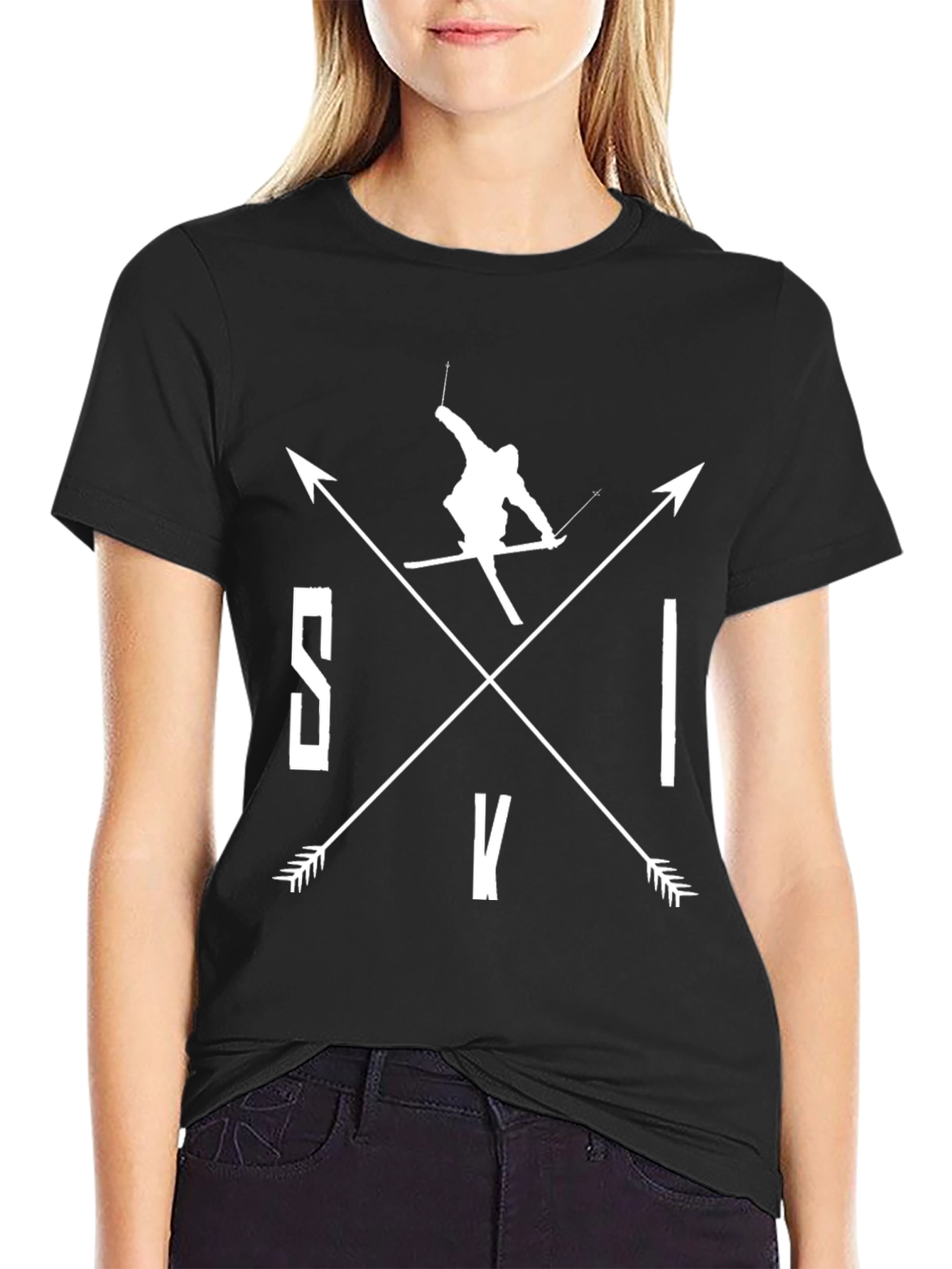 Ski Arrows Black T-Shirt