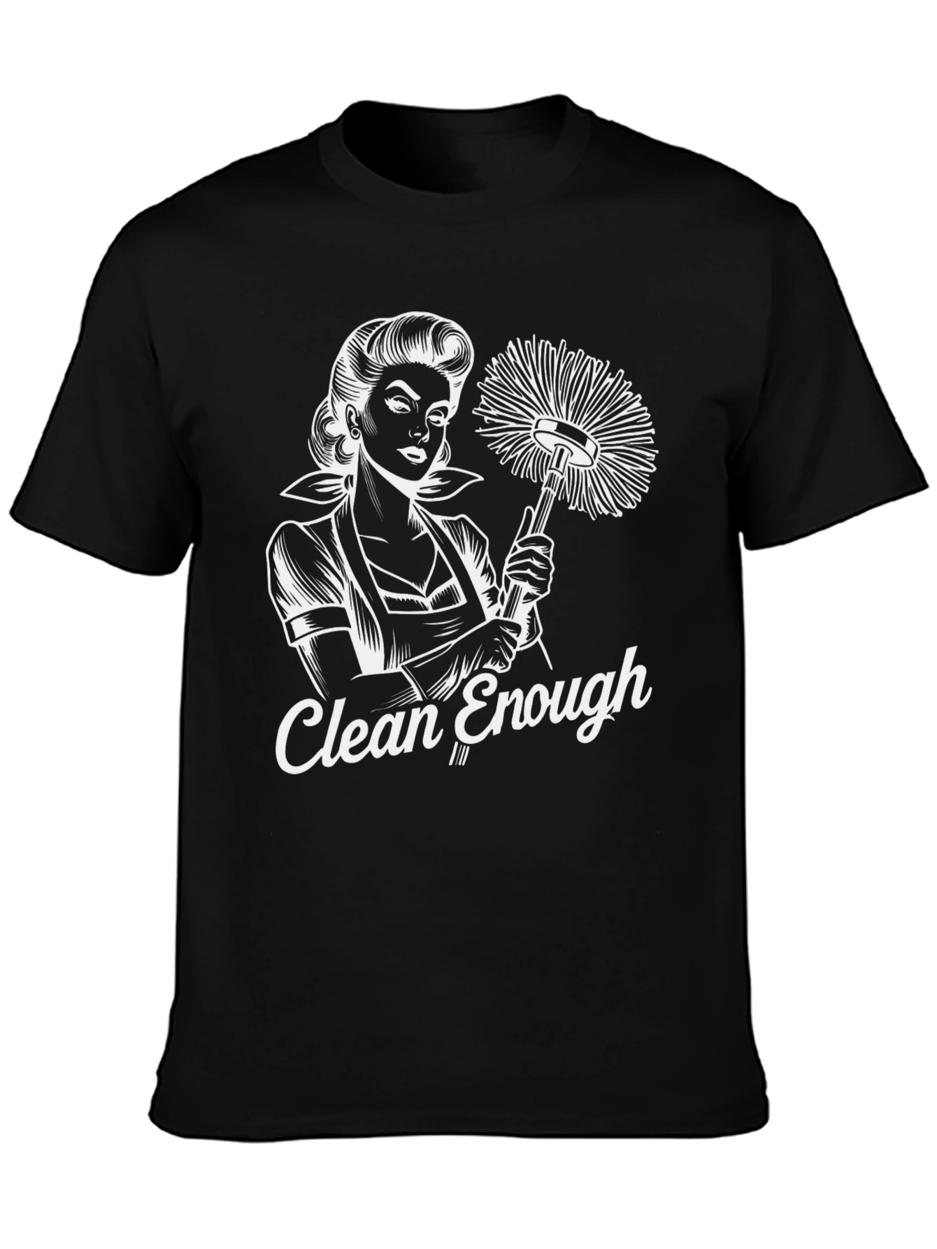 Clean Enough Graphic Tee - Retro Cleaning Shirt