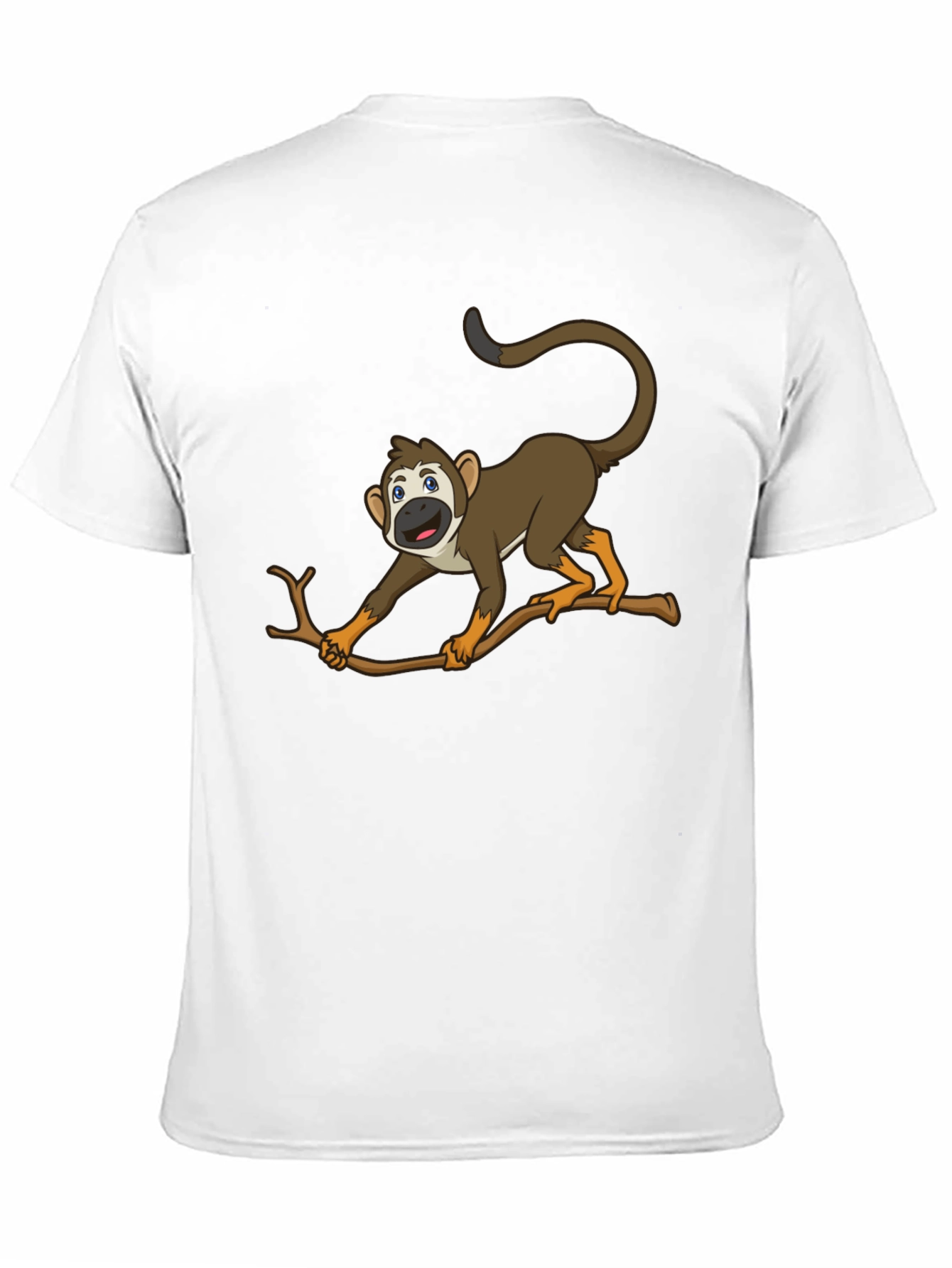 Monkey Cartoon Graphic Black T-Shirt