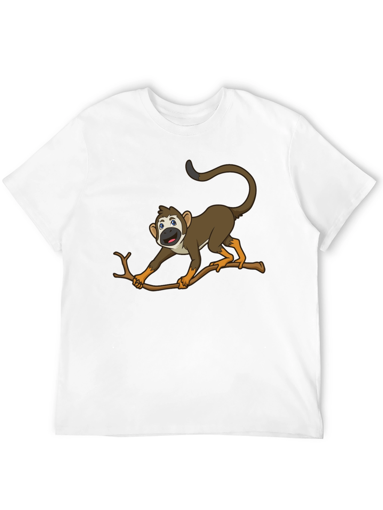 Monkey Cartoon Graphic Black T-Shirt
