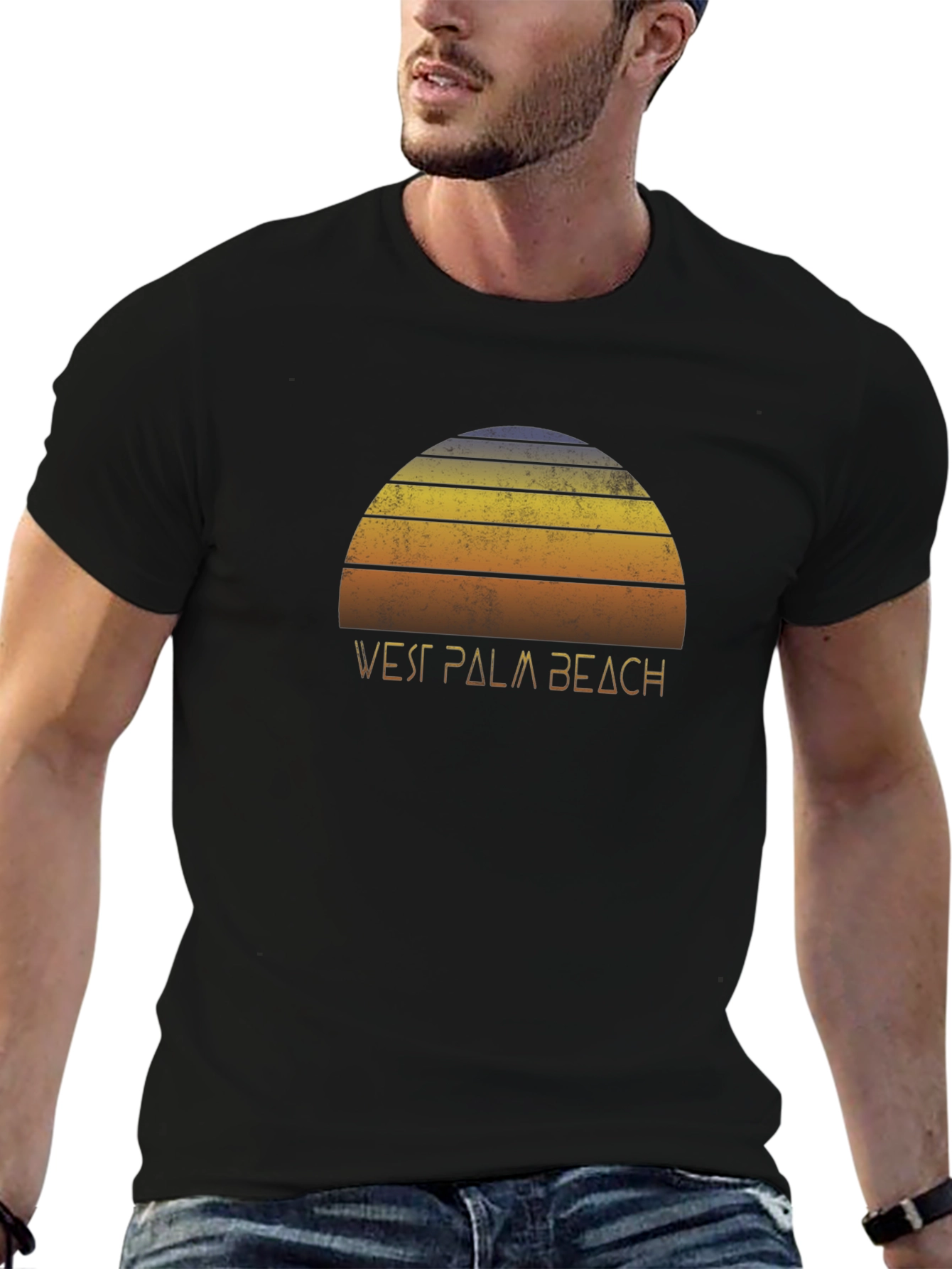 Retro West Palm Beach Sunset Graphic T-Shirt