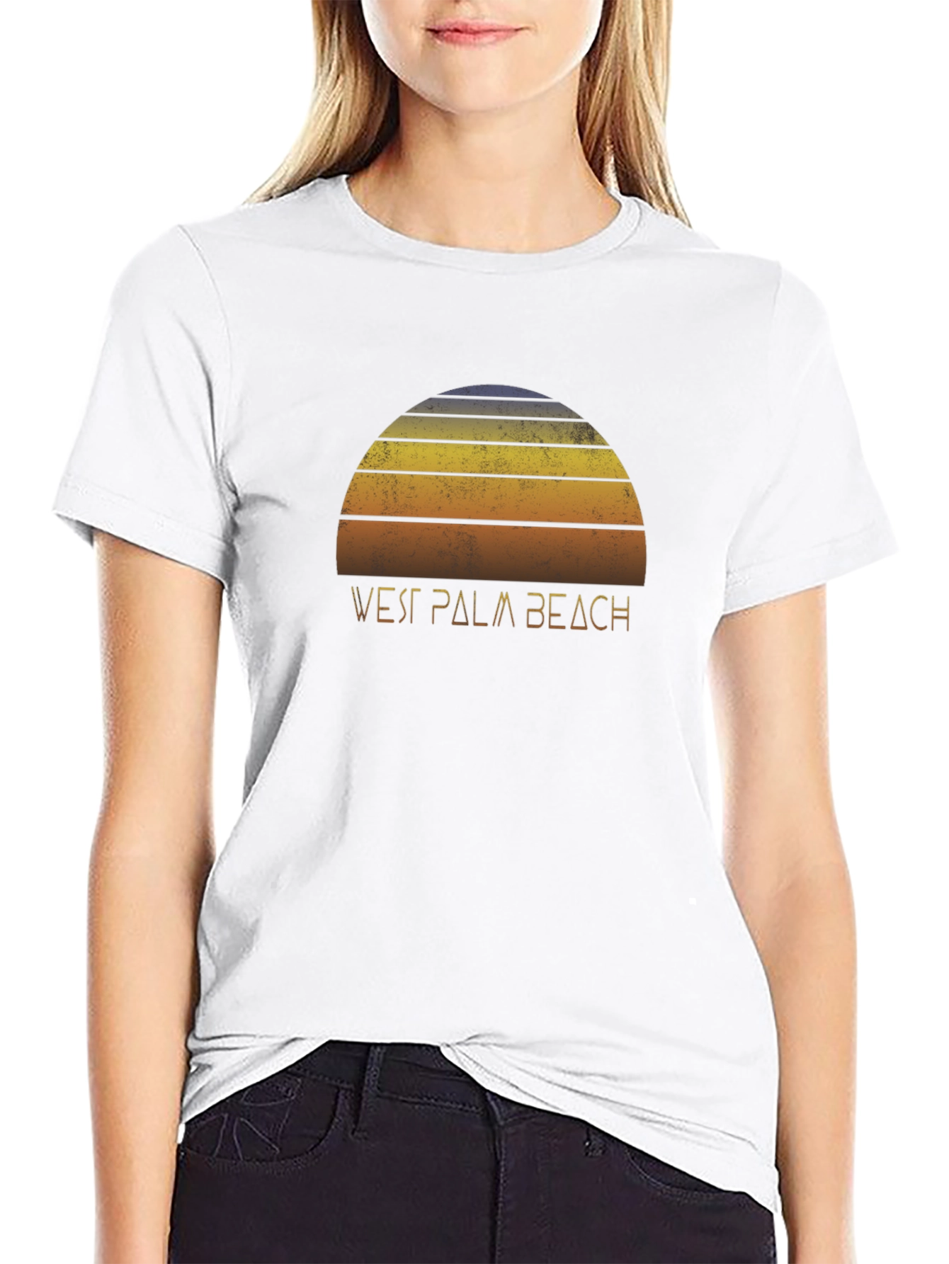 Retro West Palm Beach Sunset Graphic T-Shirt
