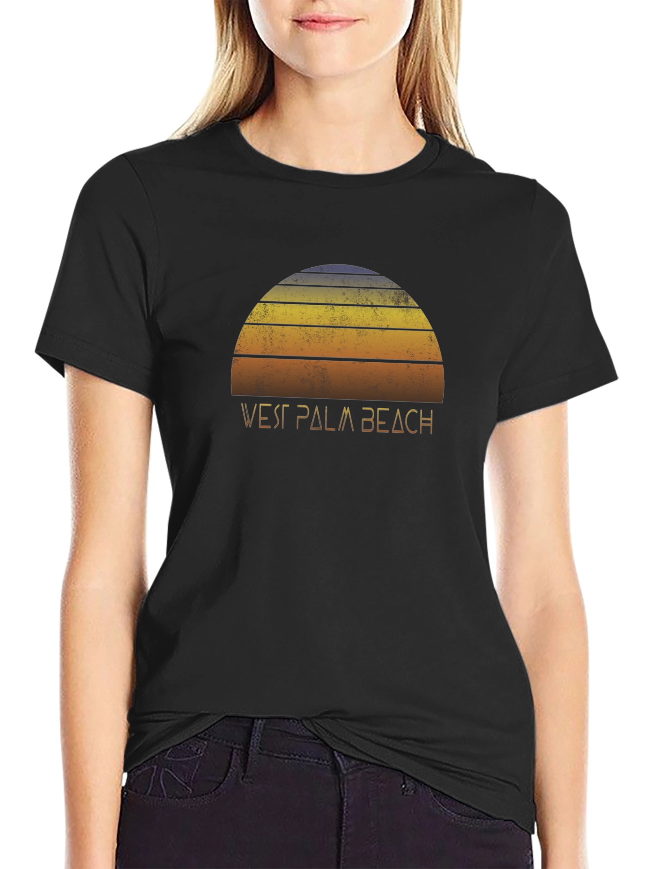 Retro West Palm Beach Sunset Graphic T-Shirt