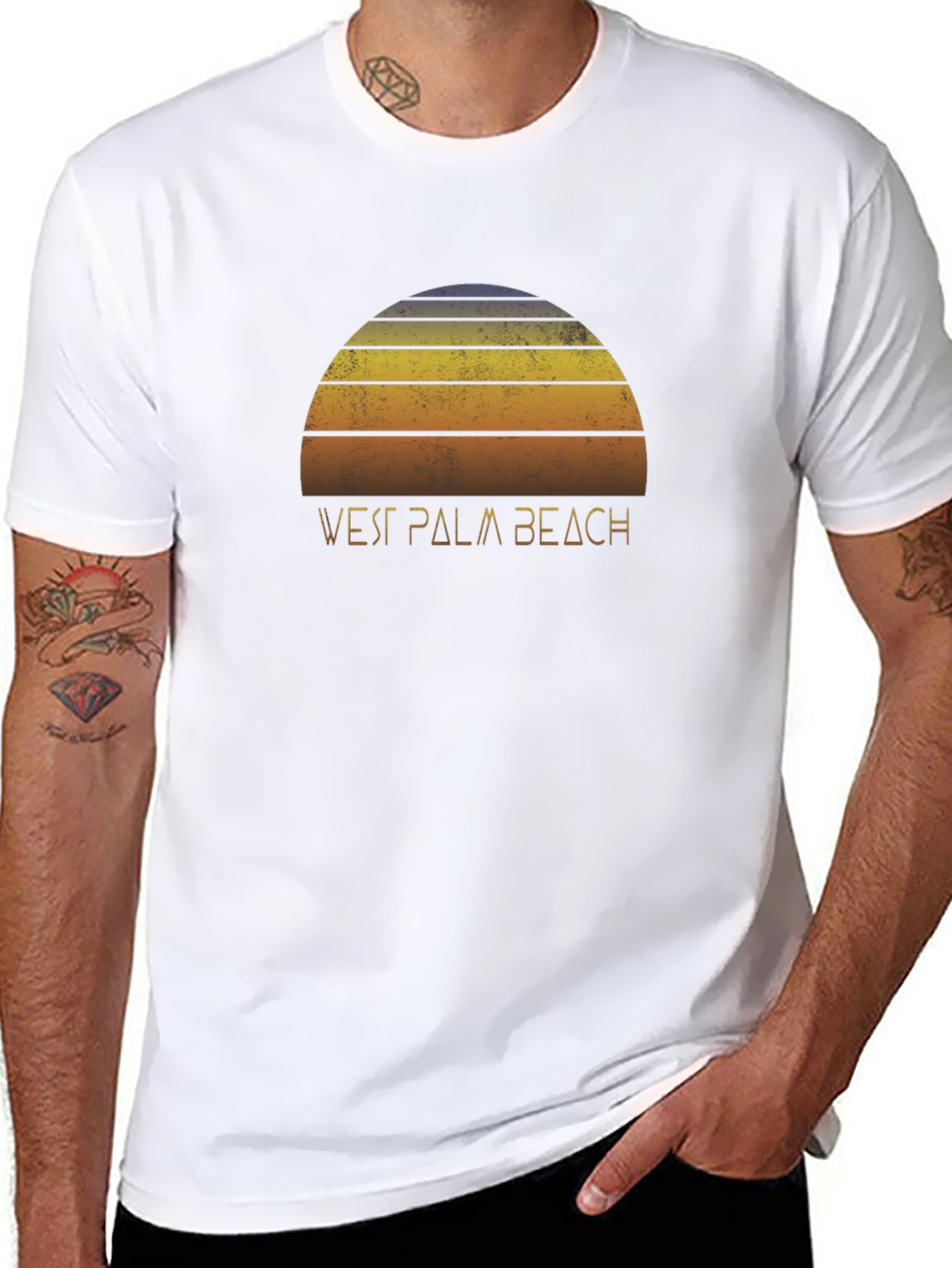 Retro West Palm Beach Sunset Graphic T-Shirt