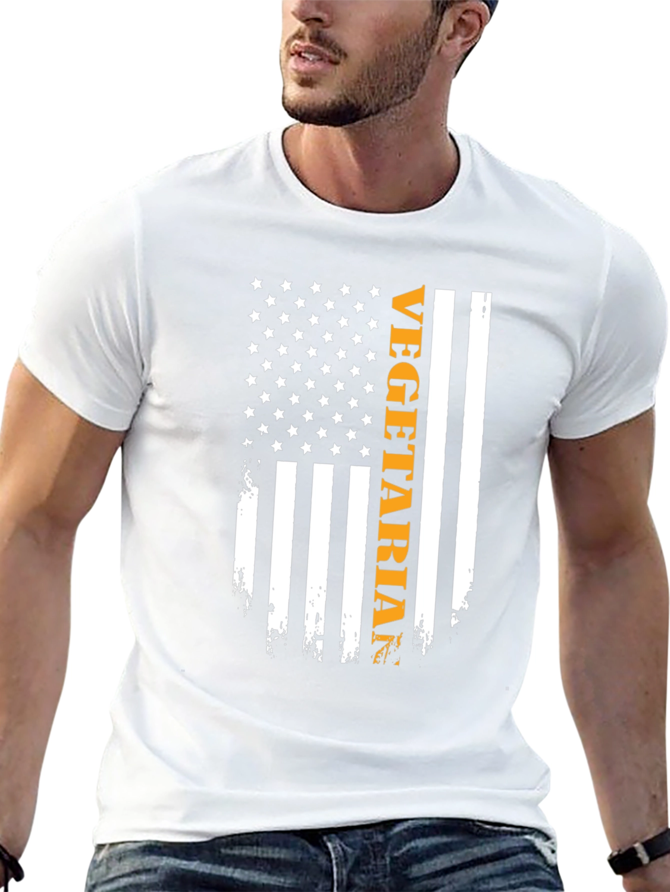 Vegetarian American Flag Graphic Tee