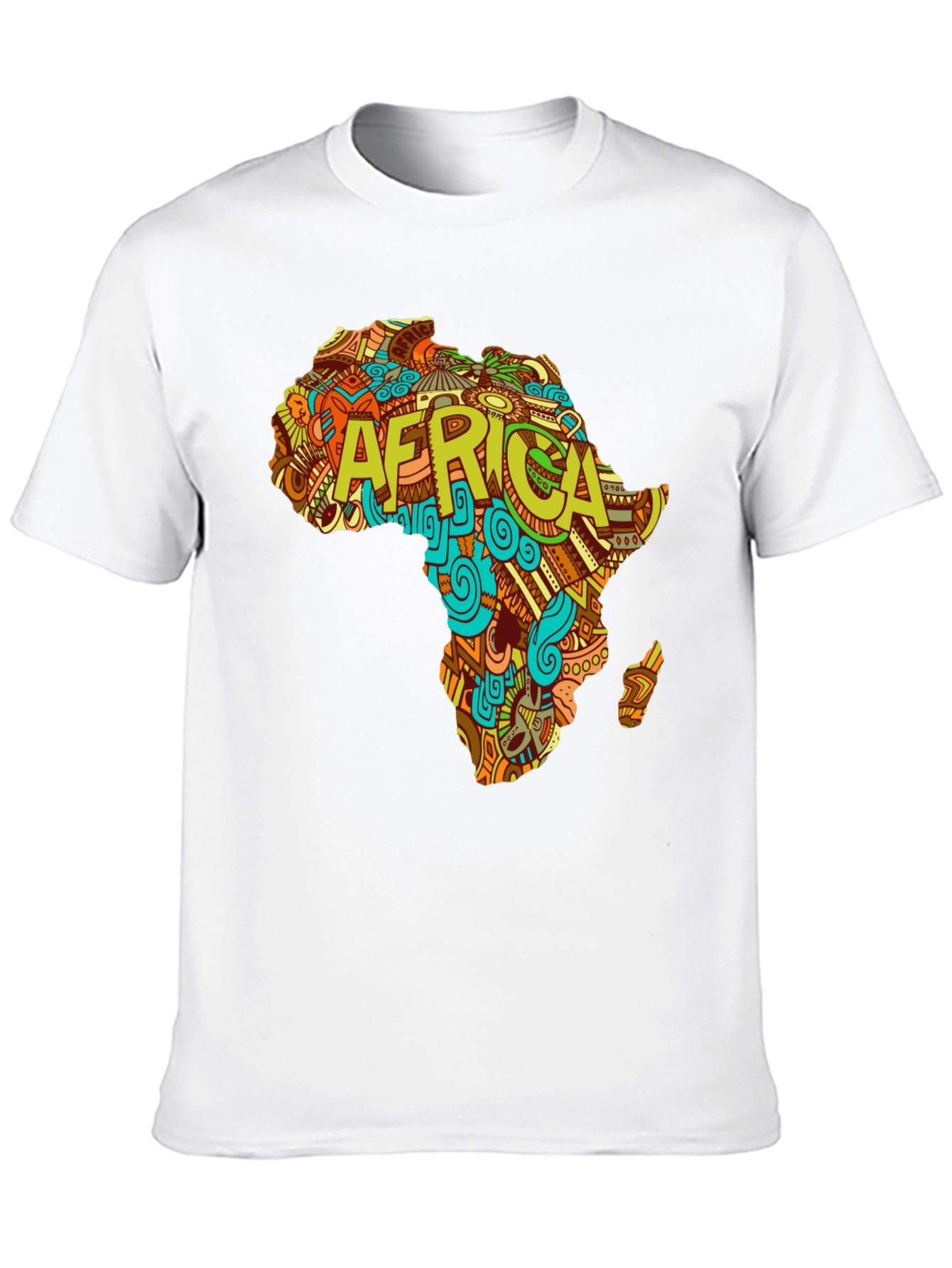 Africa Map Graphic Tee - Black Cotton T-Shirt