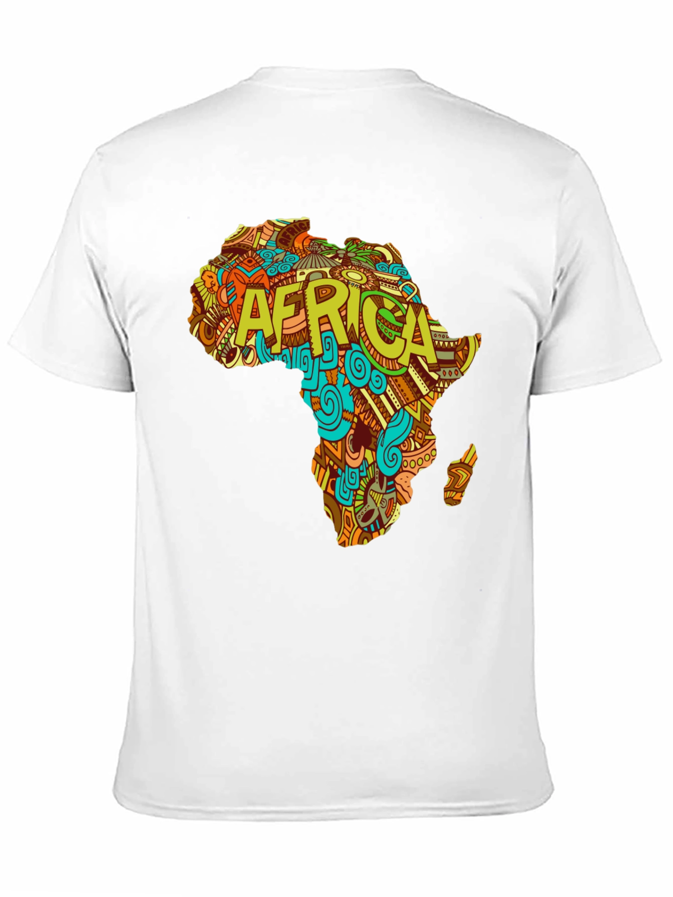 Africa Map Graphic Tee - Black Cotton T-Shirt