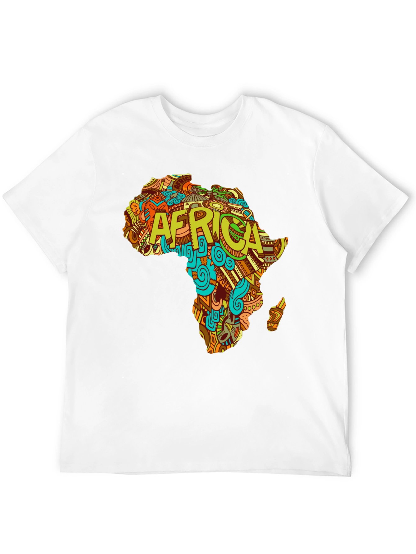 Africa Map Graphic Tee - Black Cotton T-Shirt