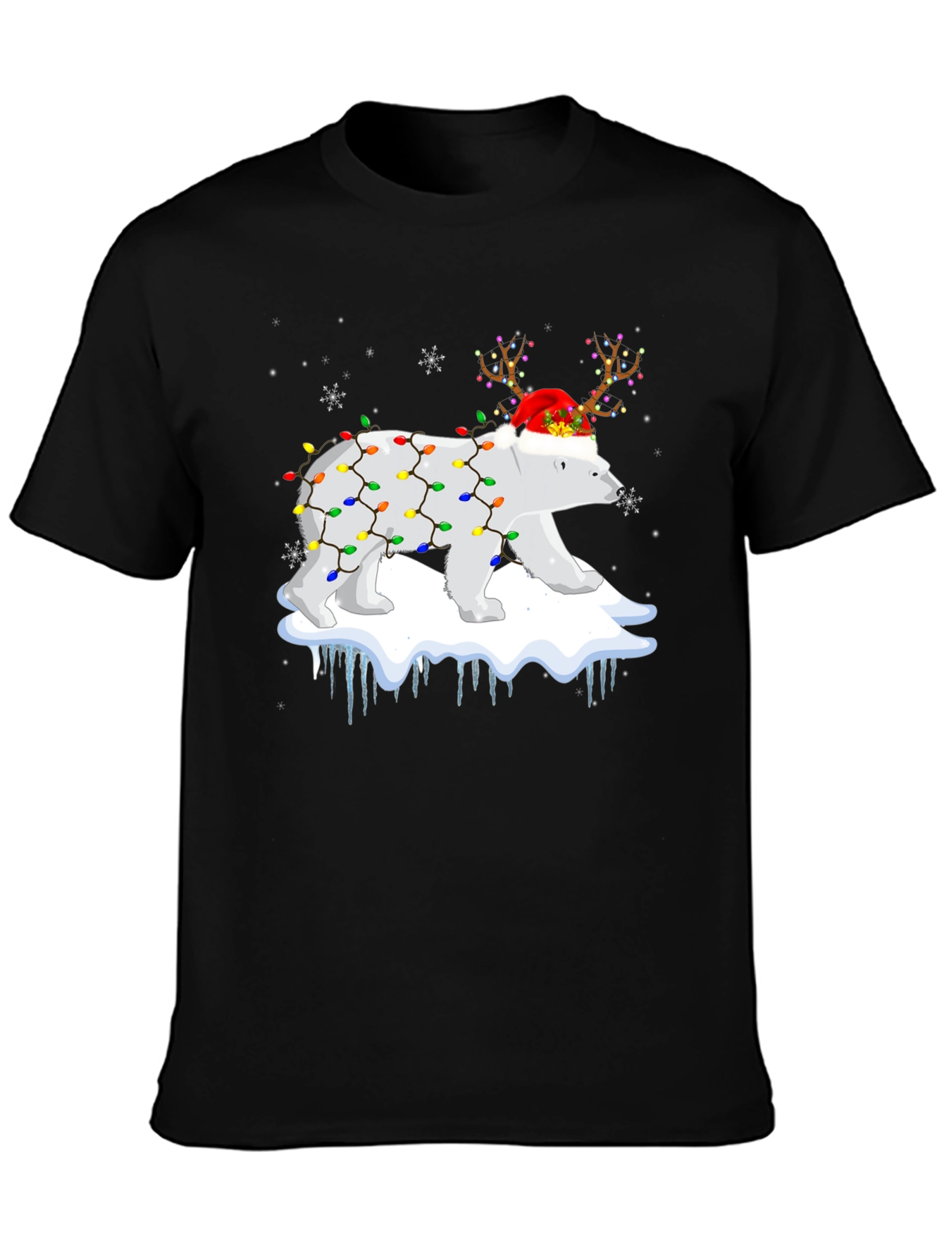 Christmas Polar Bear Lights T-Shirt