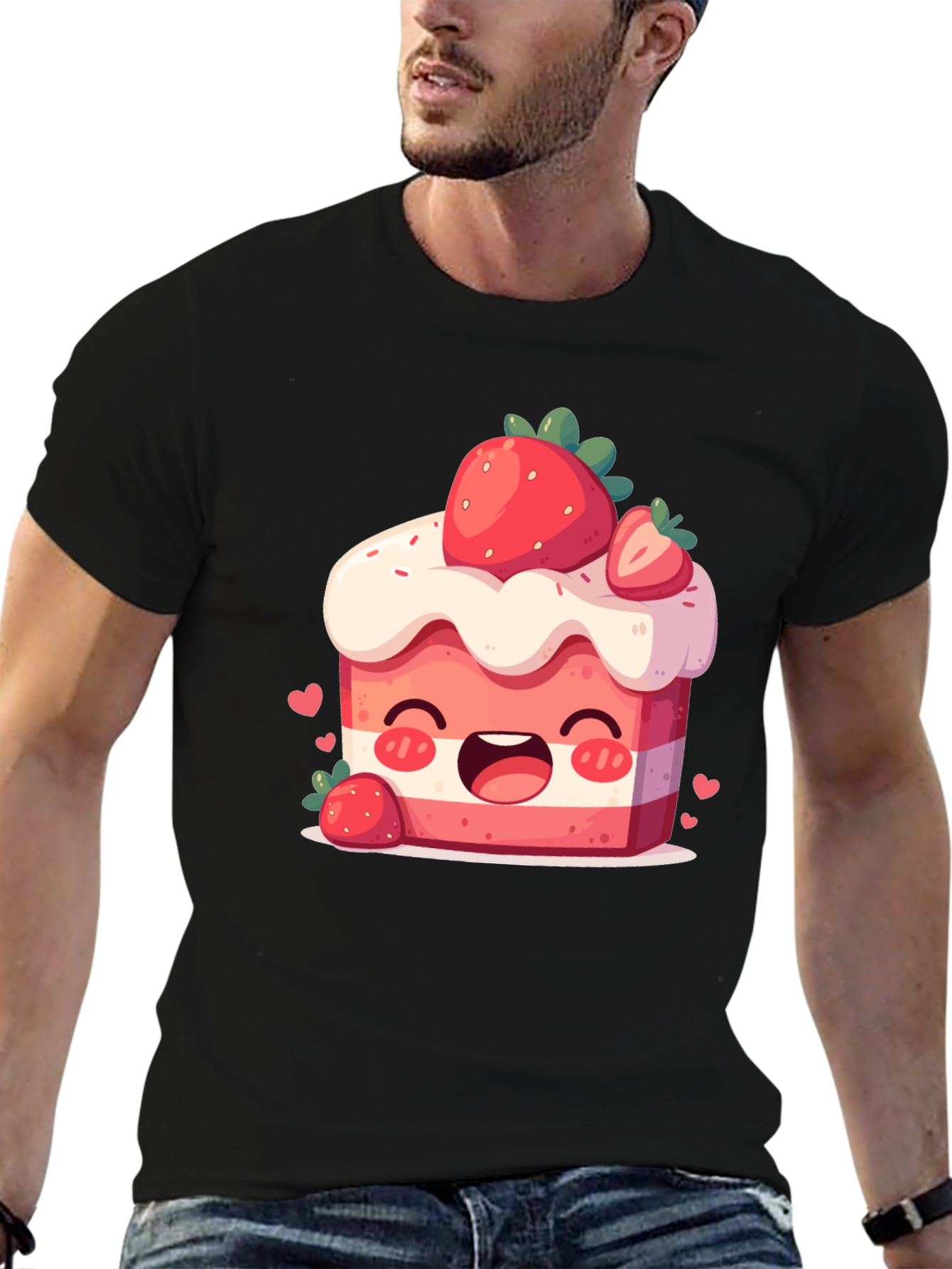 Kawaii Strawberry Cake Graphic Tee