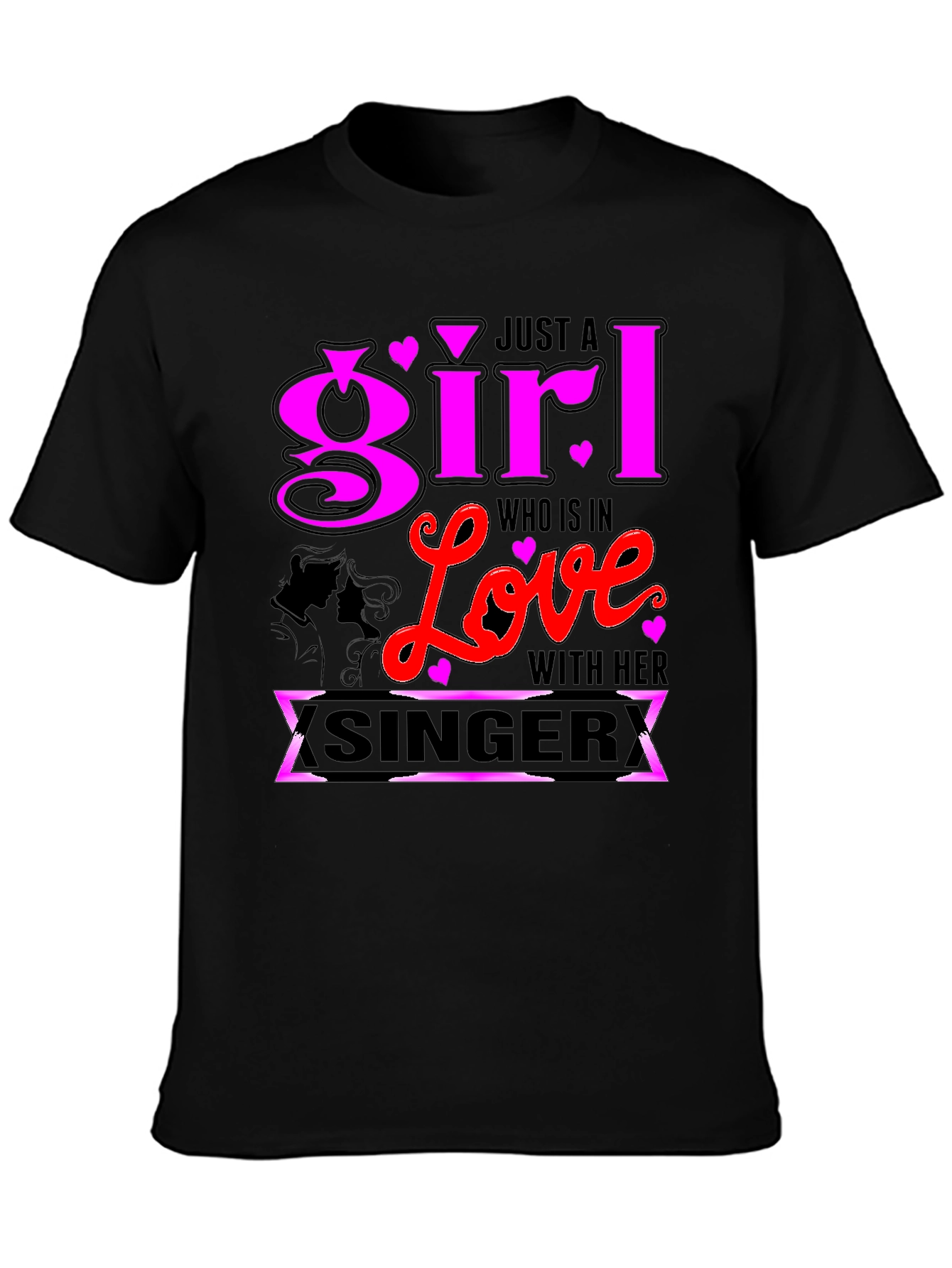 Girl in Love with Her Singer Graphic Tee