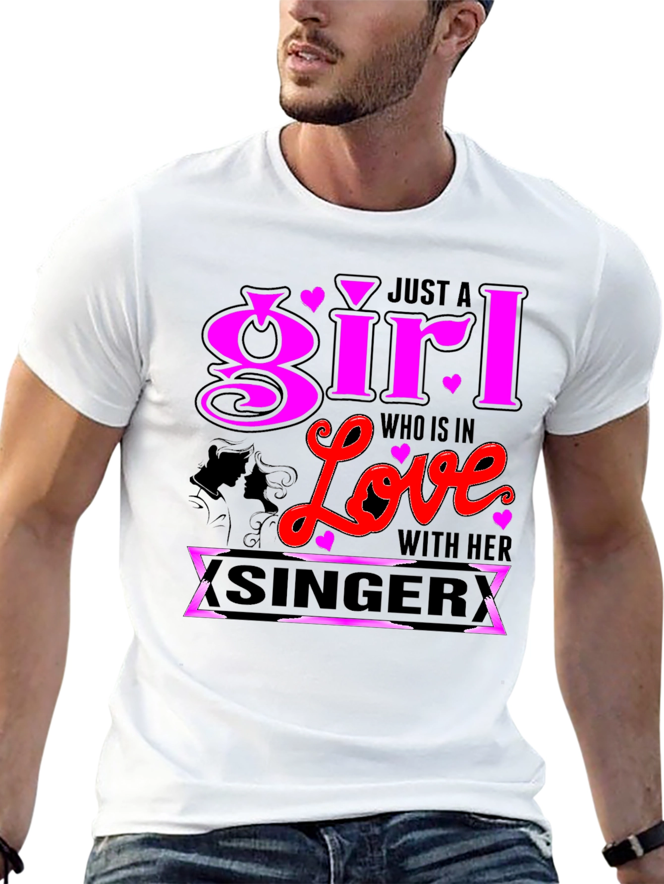 Girl in Love with Her Singer Graphic Tee