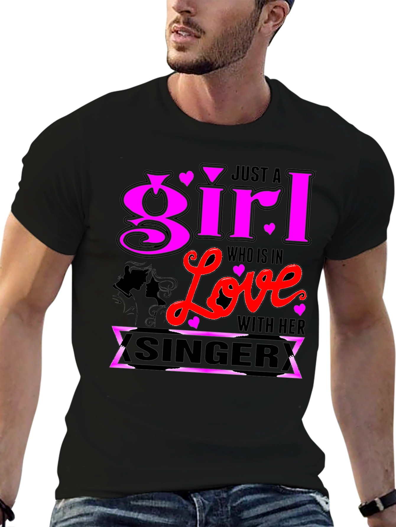 Girl in Love with Her Singer Graphic Tee