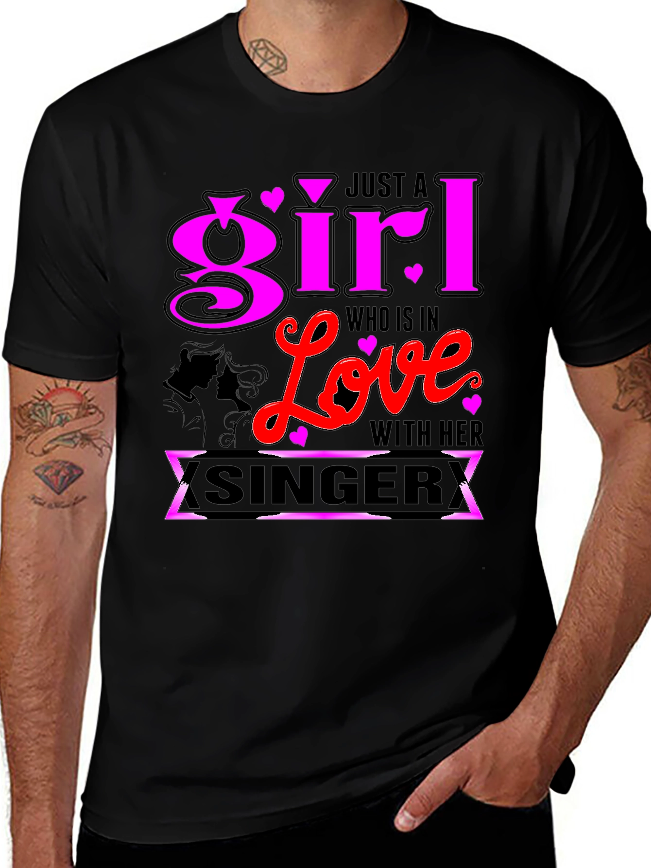 Girl in Love with Her Singer Graphic Tee
