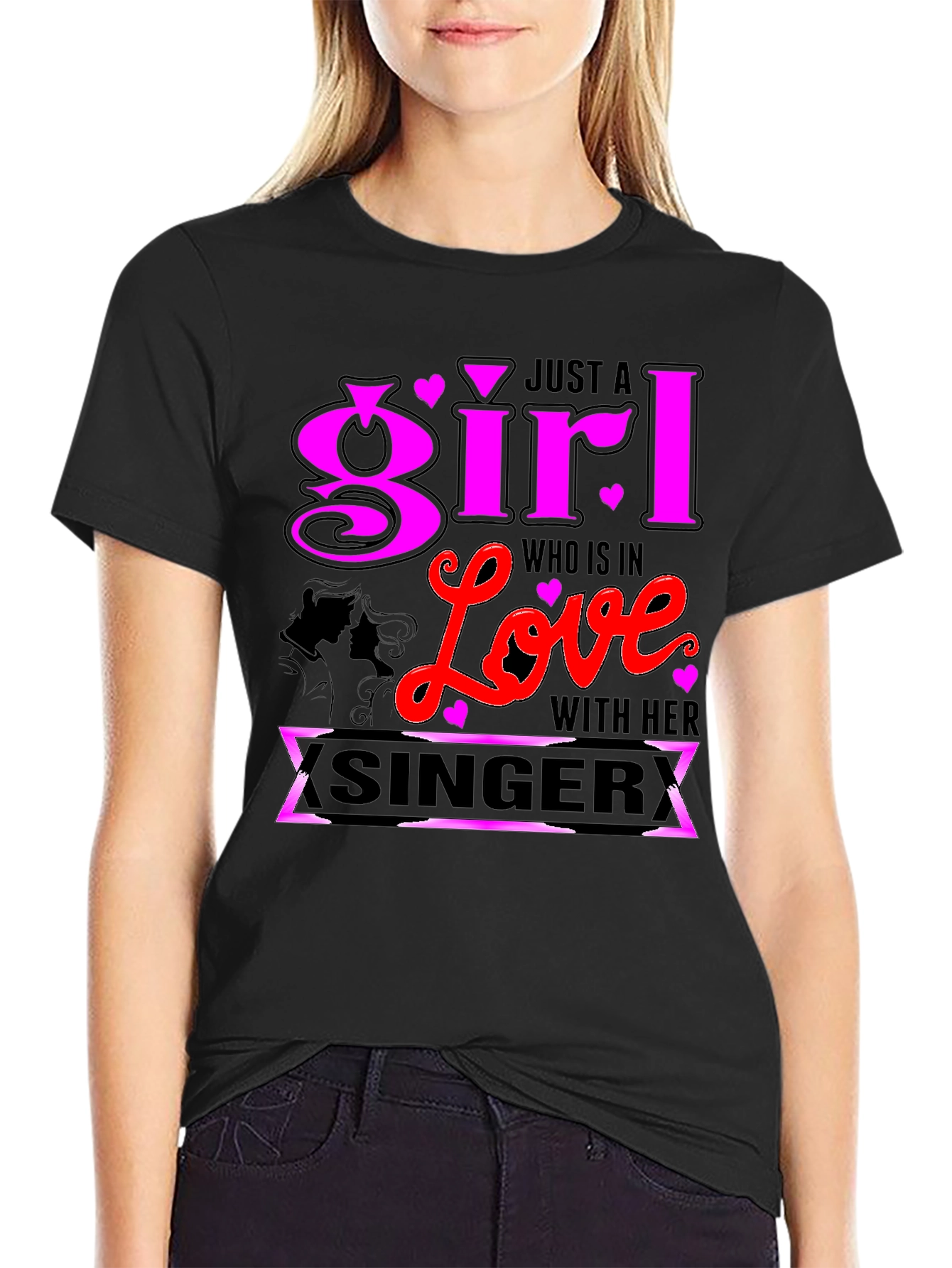 Girl in Love with Her Singer Graphic Tee