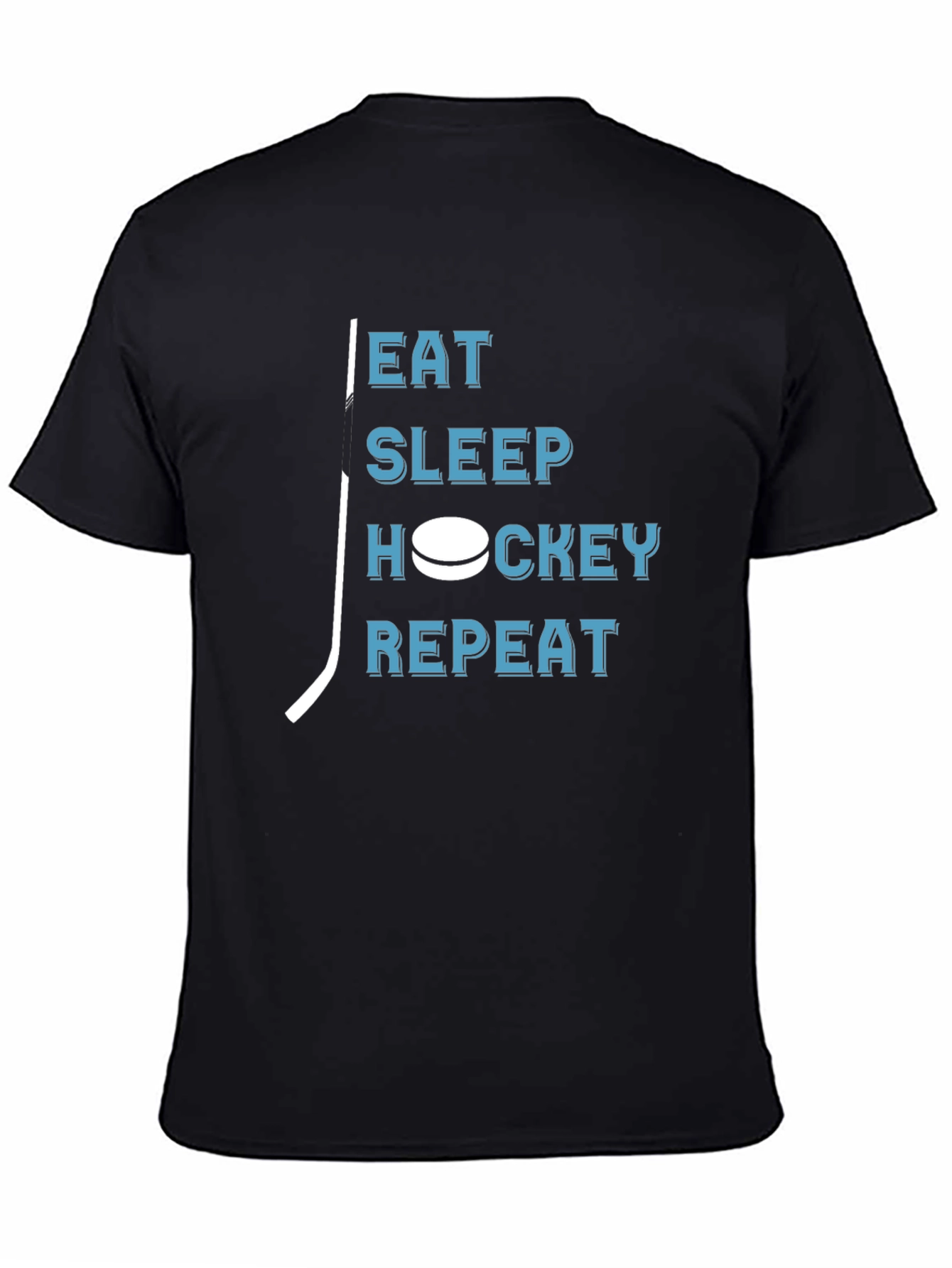 Eat Sleep Hockey Repeat - Black Graphic T-Shirt