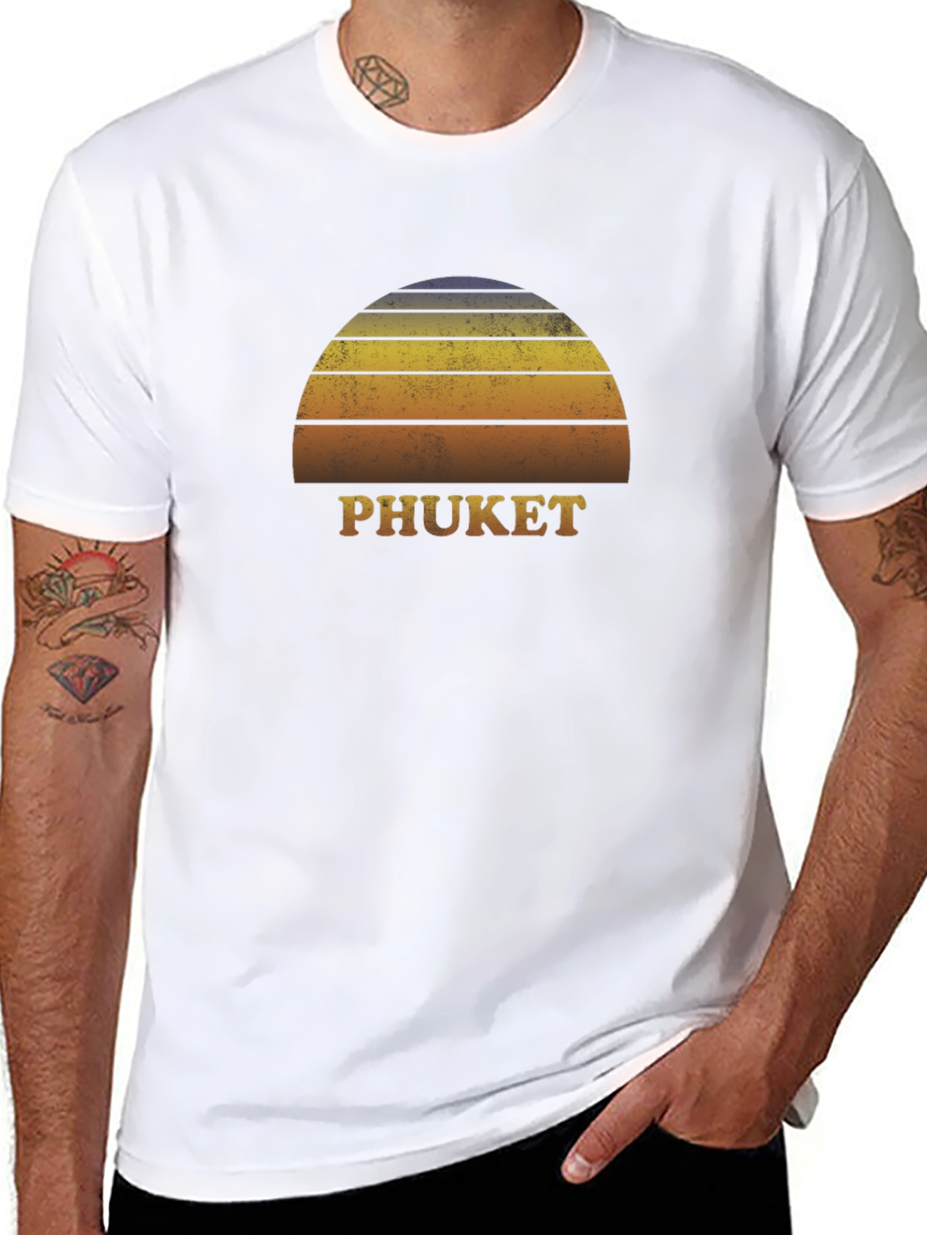 Phuket Sunset Graphic Tee - Retro Style