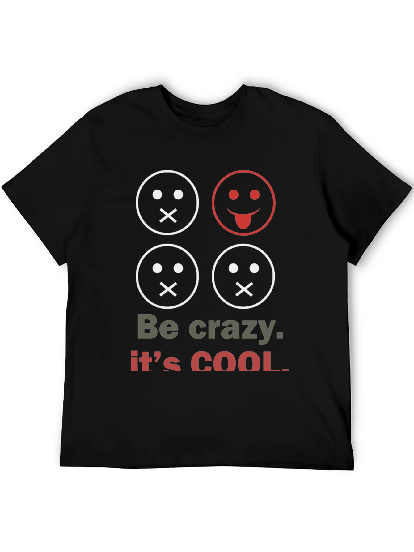 Be Crazy Mens Graphic Print T-Shirt