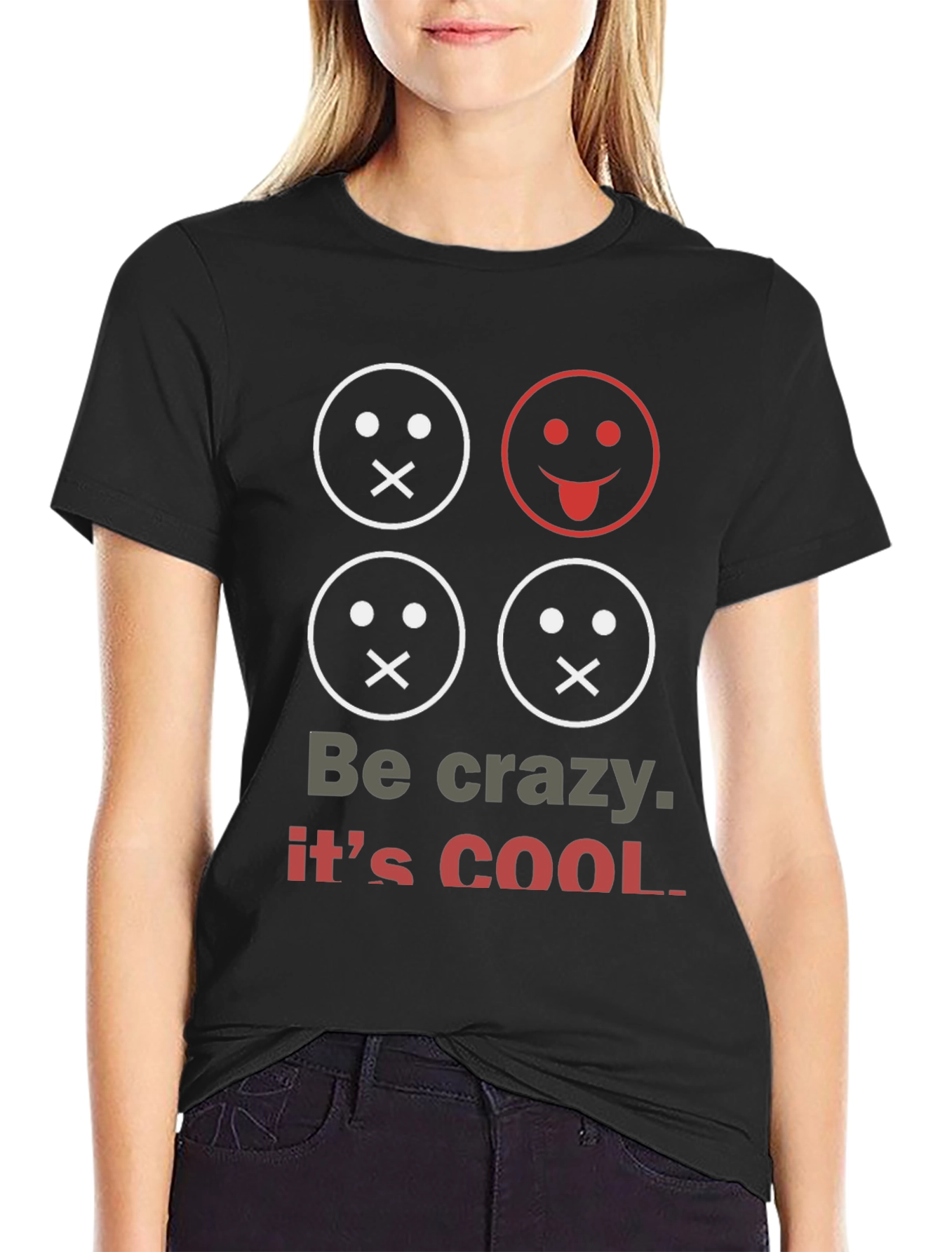 Be Crazy Mens Graphic Print T-Shirt