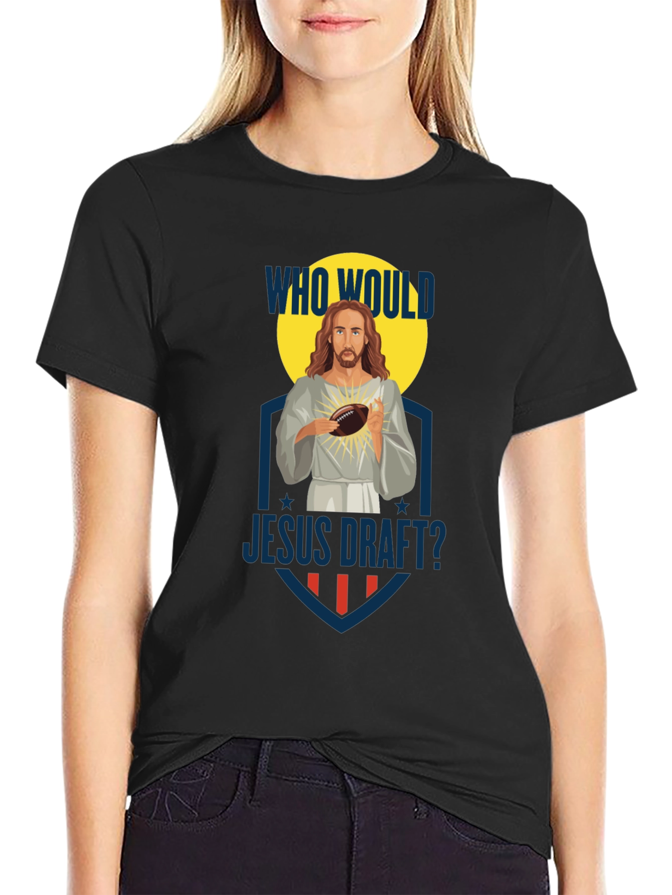 Who Would Jesus Draft? Football T-Shirt