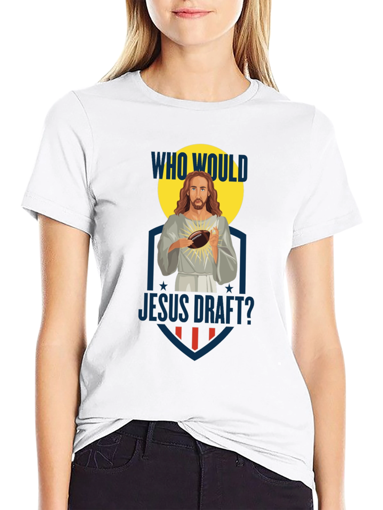 Who Would Jesus Draft? Football T-Shirt